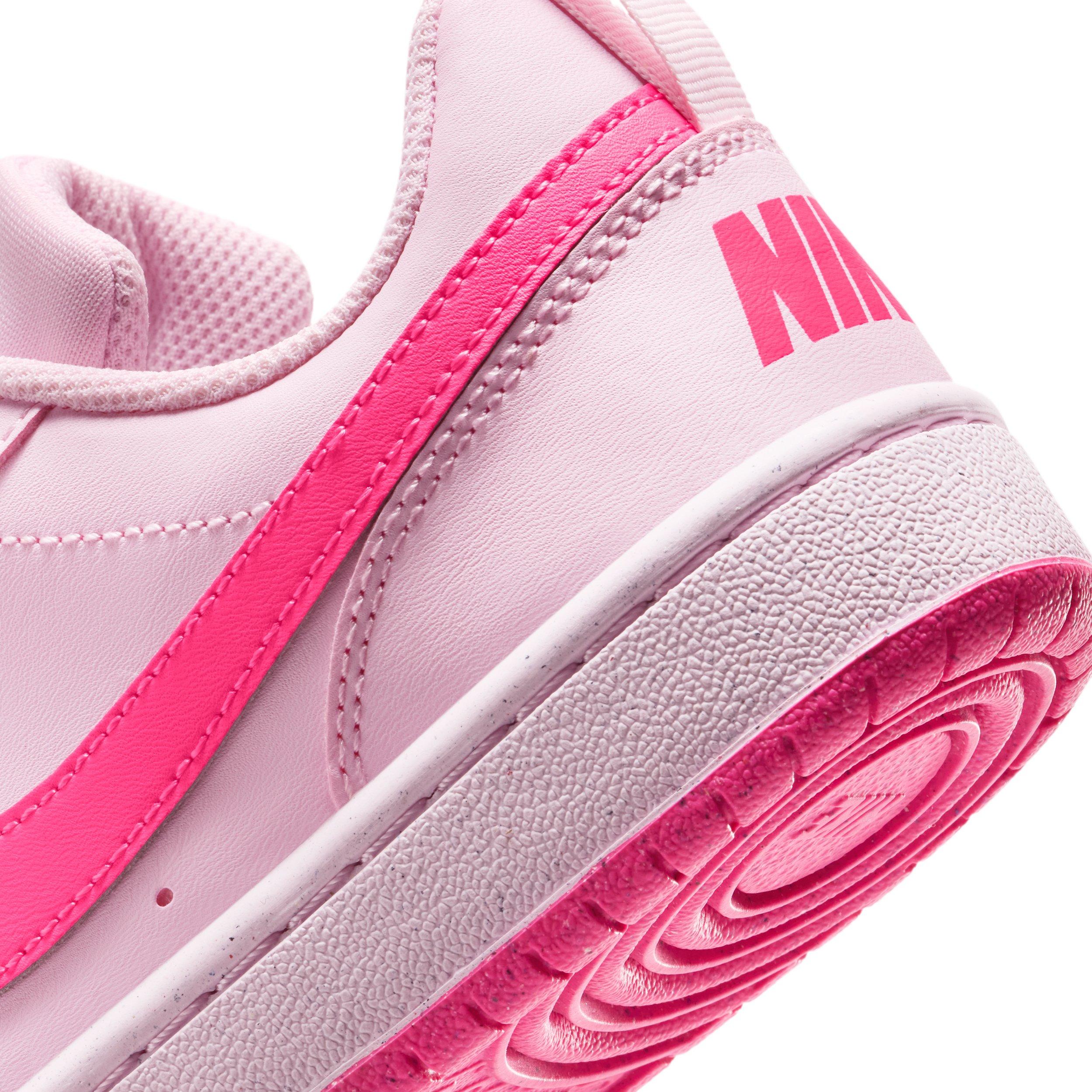 Nike Court Borough Low Recraft "Pink Foam/White/Hyper Pink" Grade School Girls' Shoe - PINK/WHITE/PINK Thumbnail View 8
