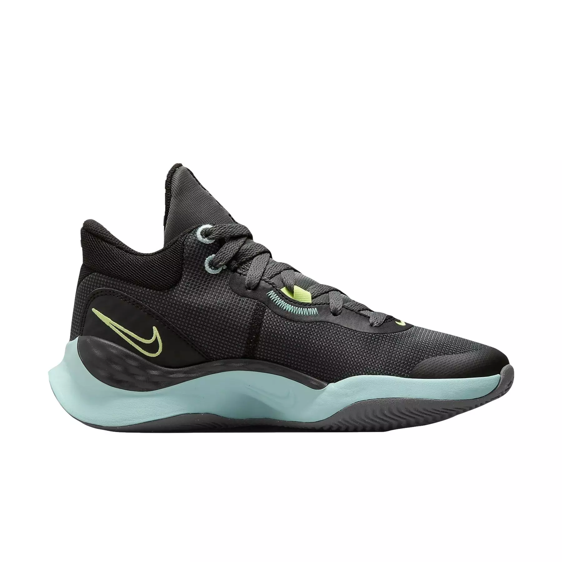 Nike Renew Elevate 3 "Black/Iron Grey/Jade Ice/Pastel Yellow" Women's Basketball Shoe - BLACK/BLUE/YELLOW