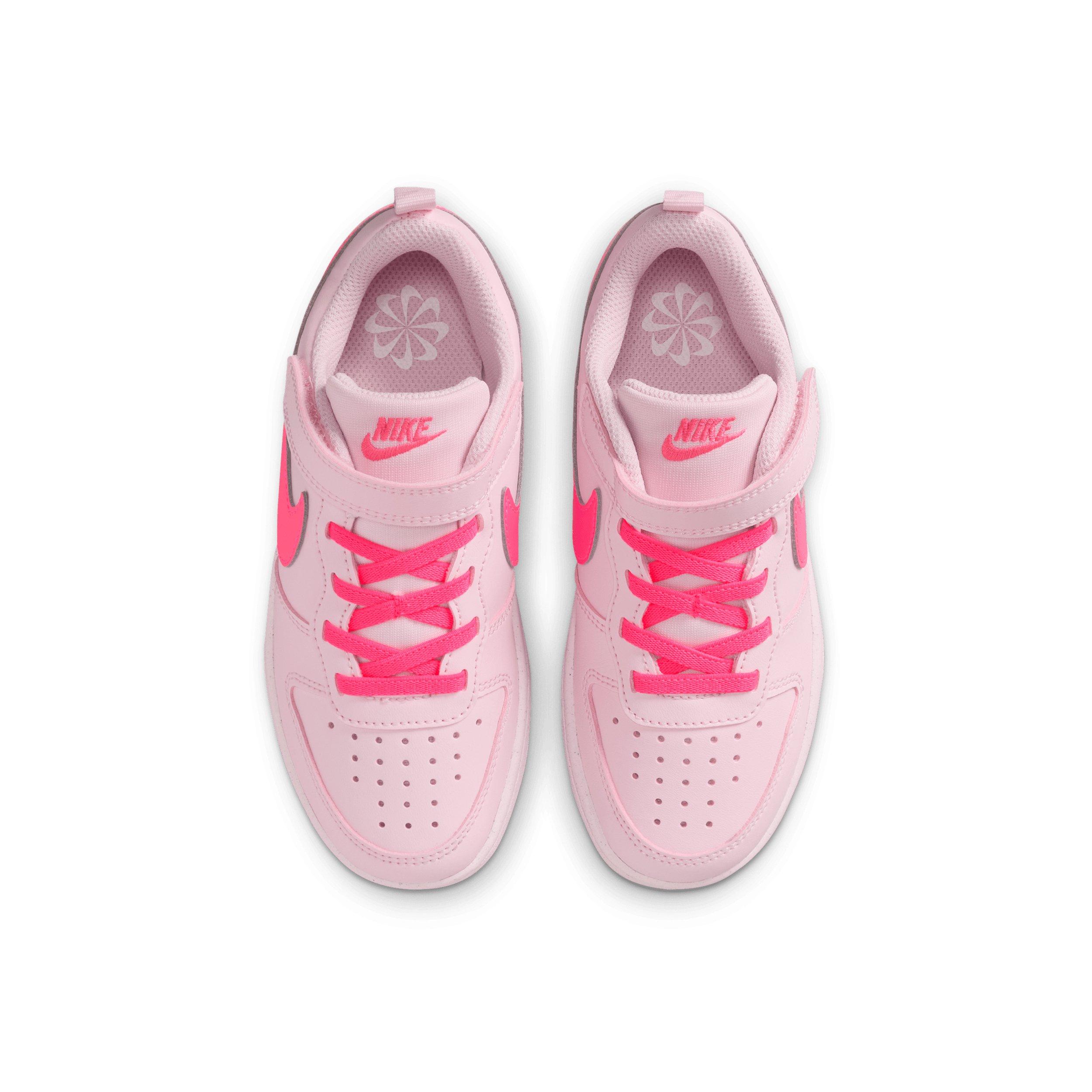 Nike Court Borough Low Recraft "Pink Foam/White/Hyper Pink" Preschool Girls' Shoe - PINK/WHITE/PINK Thumbnail View 4