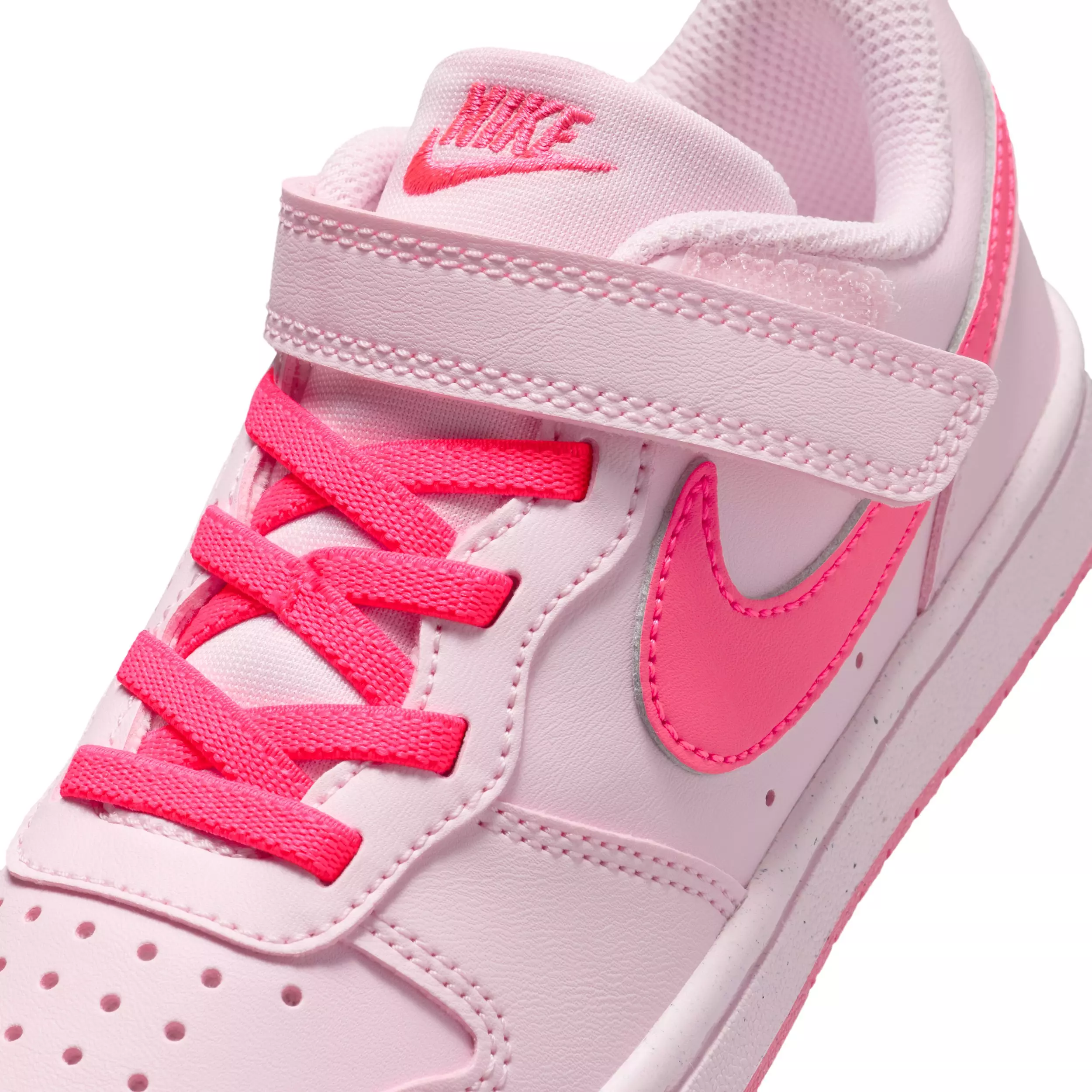 Nike Court Borough Low Recraft "Pink Foam/White/Hyper Pink" Preschool Girls' Shoe - PINK/WHITE/PINK