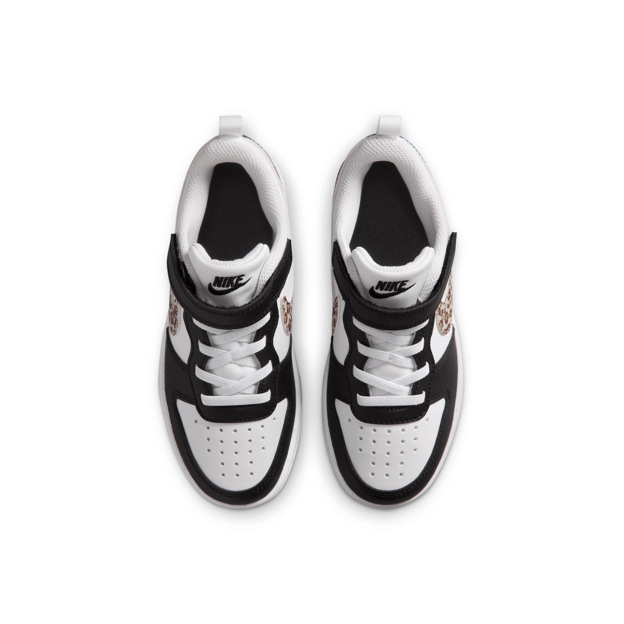 Nike Court Borough Low "Black/White/Gum Medium Brown/White" Preschool Boys' Shoe - BLACK/WHITE/MD BROWN/WHITE Thumbnail View 4