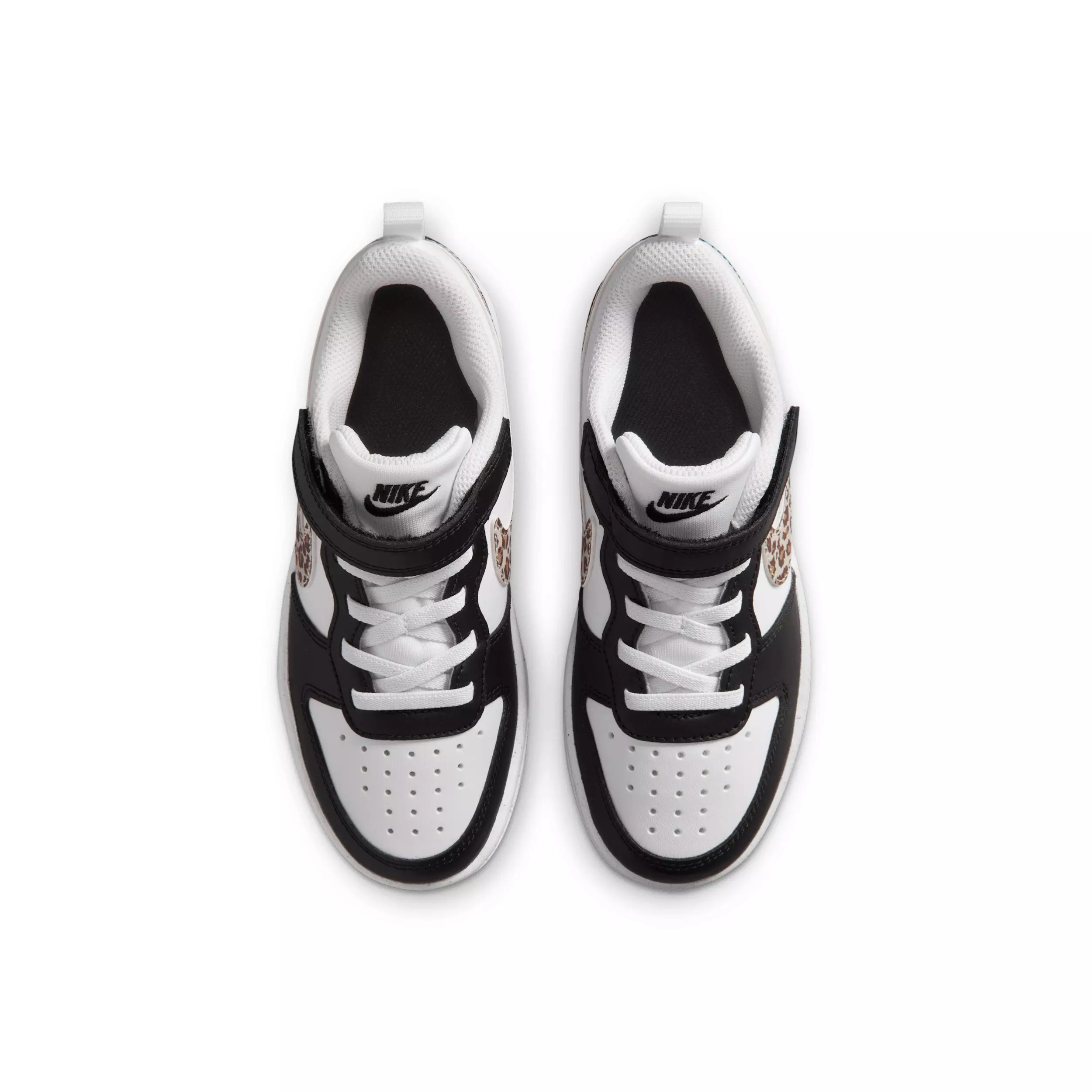 Nike Court Borough Low "Black/White/Gum Medium Brown/White" Preschool Boys' Shoe - BLACK/WHITE/MD BROWN/WHITE