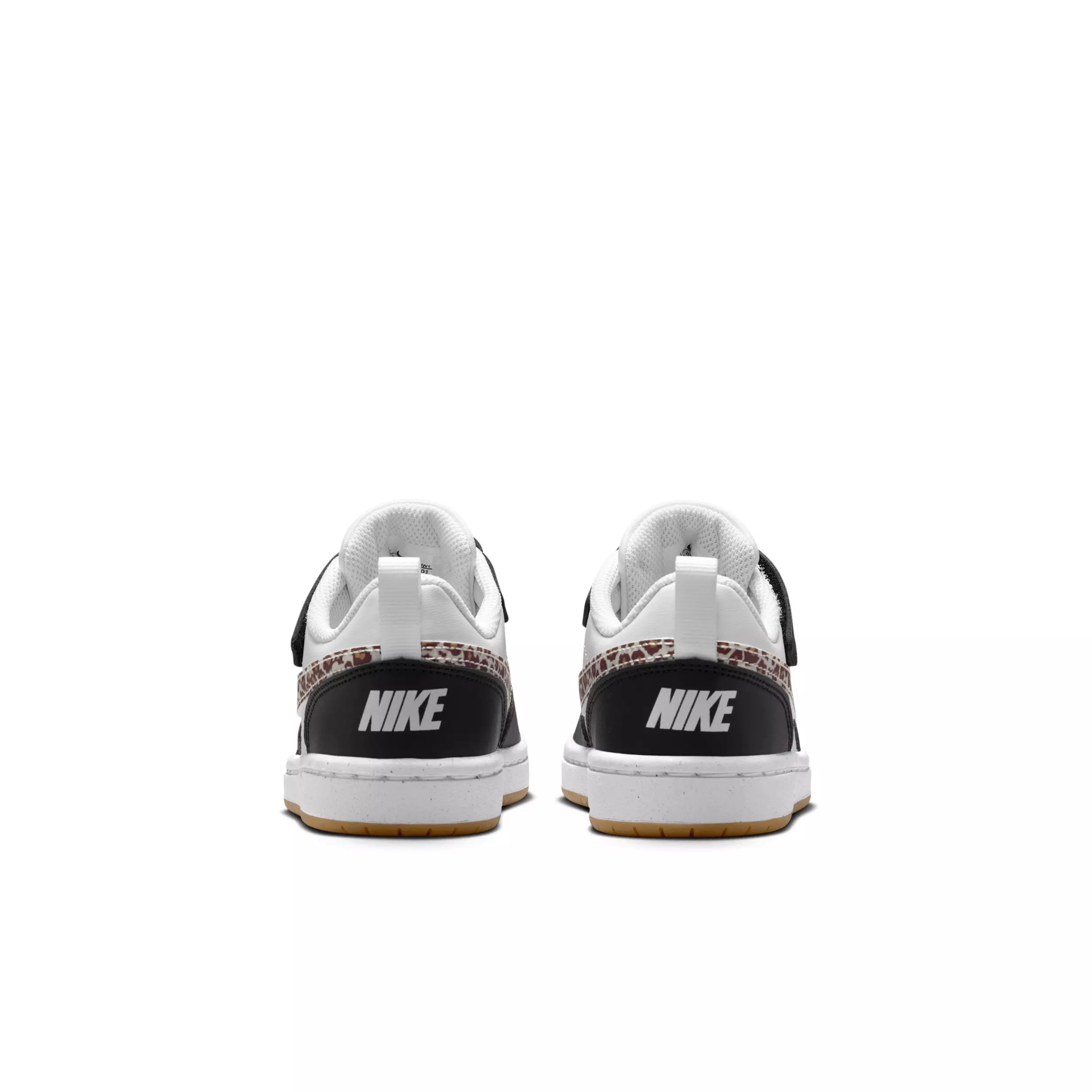 Nike Court Borough Low "Black/White/Gum Medium Brown/White" Preschool Girls' Shoe - BLACK/WHITE/MD BROWN/WHITE