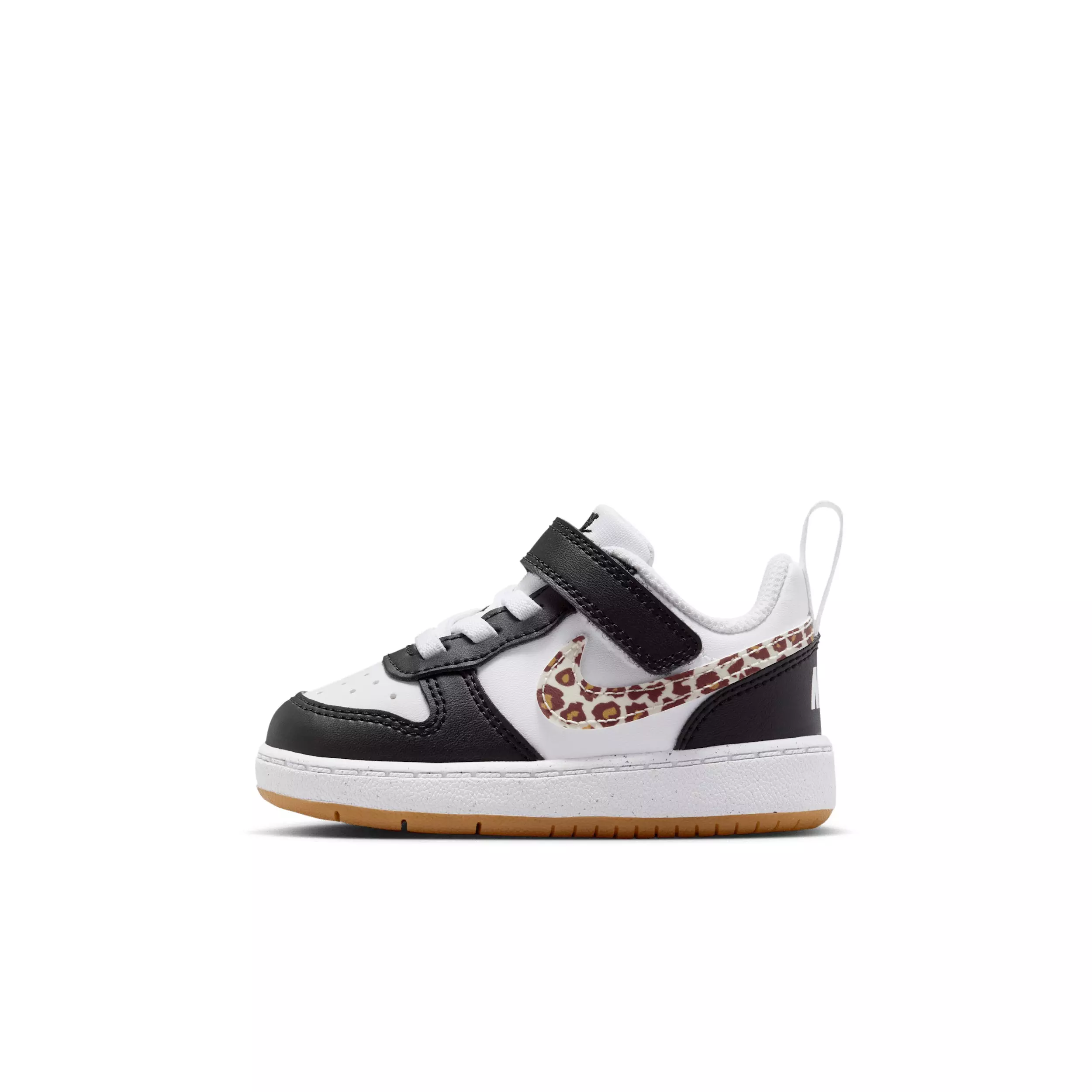 Nike Court Borough Low "Black/White/Gum Medium Brown/White" Infant Girls' Shoe - BLACK/WHITE/MD BROWN/WHITE