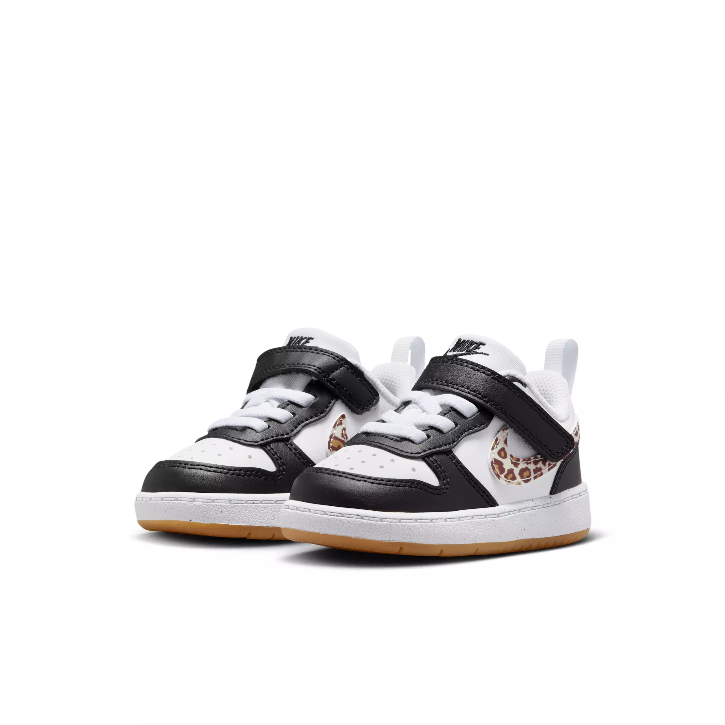 Nike Court Borough Low "Black/White/Gum Medium Brown/White" Infant Boys' Shoe - BLACK/WHITE/MD BROWN/WHITE