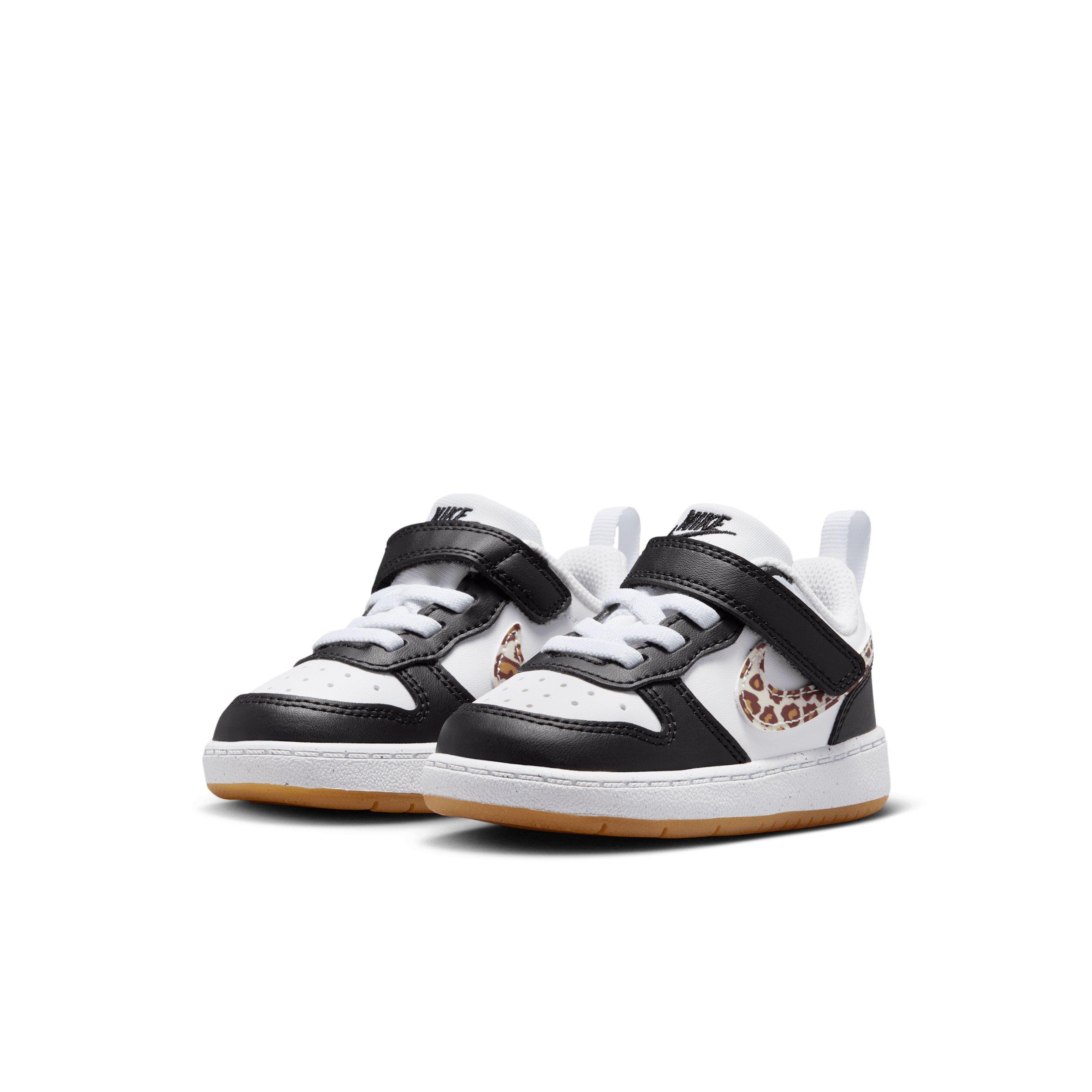 Nike Court Borough Low "Black/White/Gum Medium Brown/White" Infant Girls' Shoe - BLACK/WHITE/MD BROWN/WHITE Thumbnail View 3