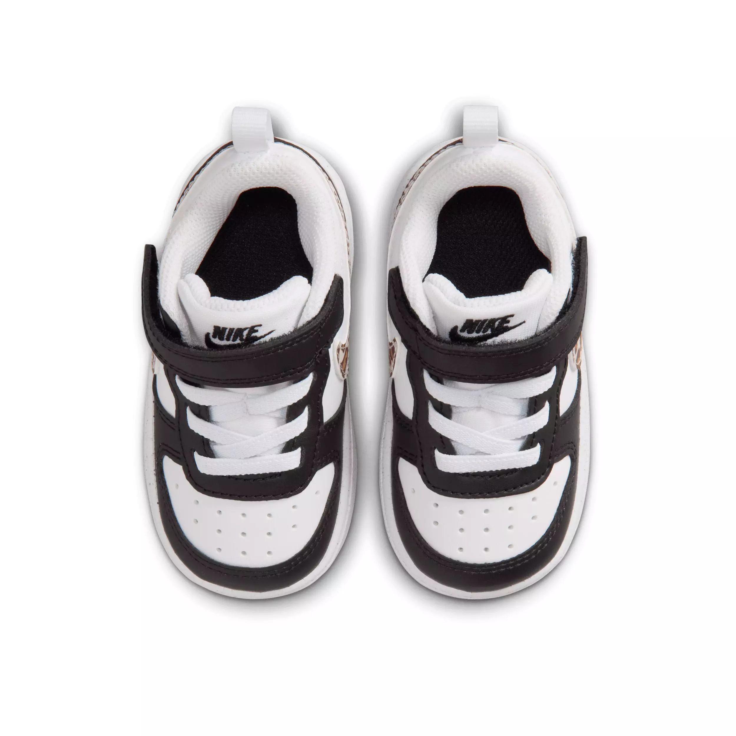 Nike Court Borough Low "Black/White/Gum Medium Brown/White" Infant Girls' Shoe - BLACK/WHITE/MD BROWN/WHITE