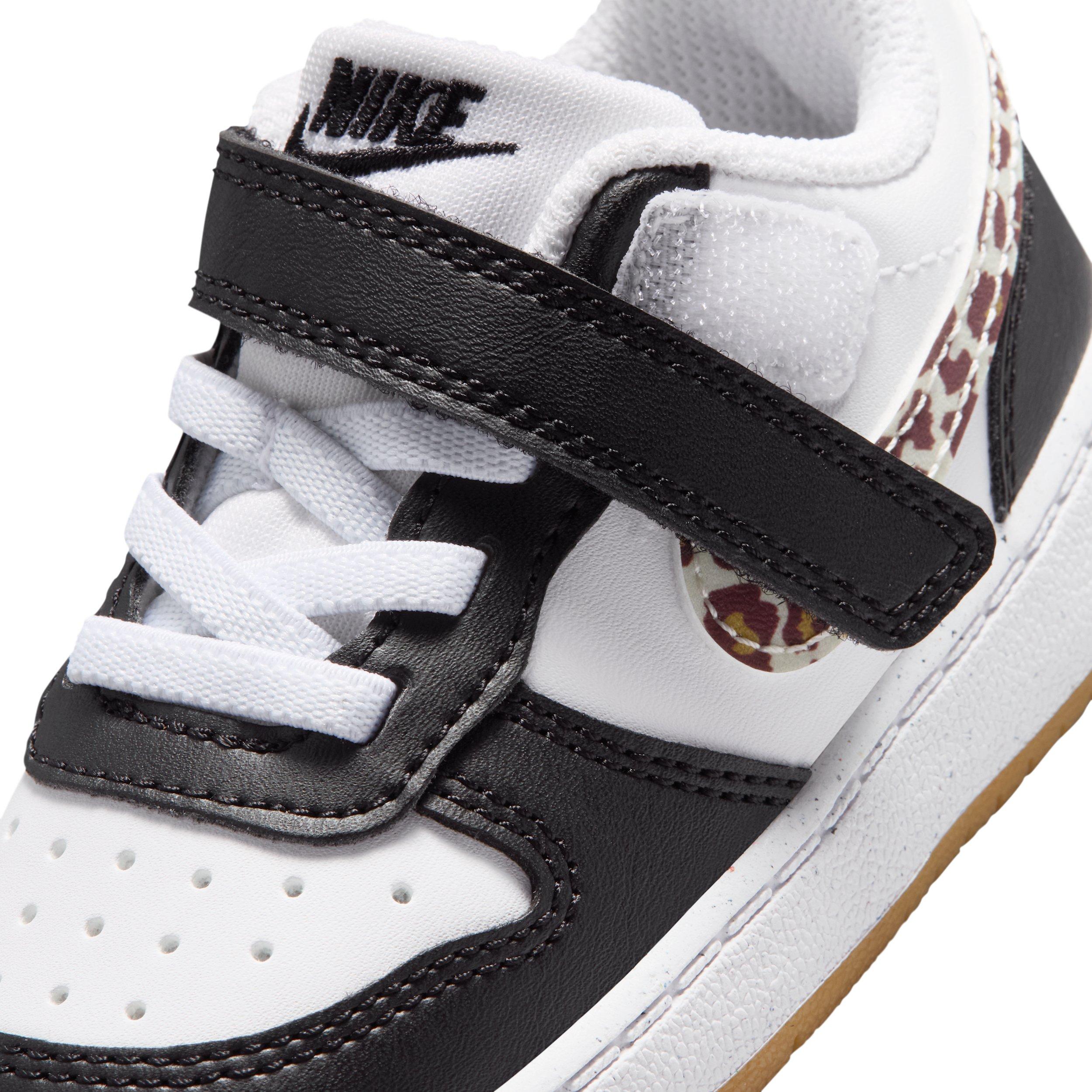 Nike Court Borough Low "Black/White/Gum Medium Brown/White" Infant Girls' Shoe - BLACK/WHITE/MD BROWN/WHITE Thumbnail View 7