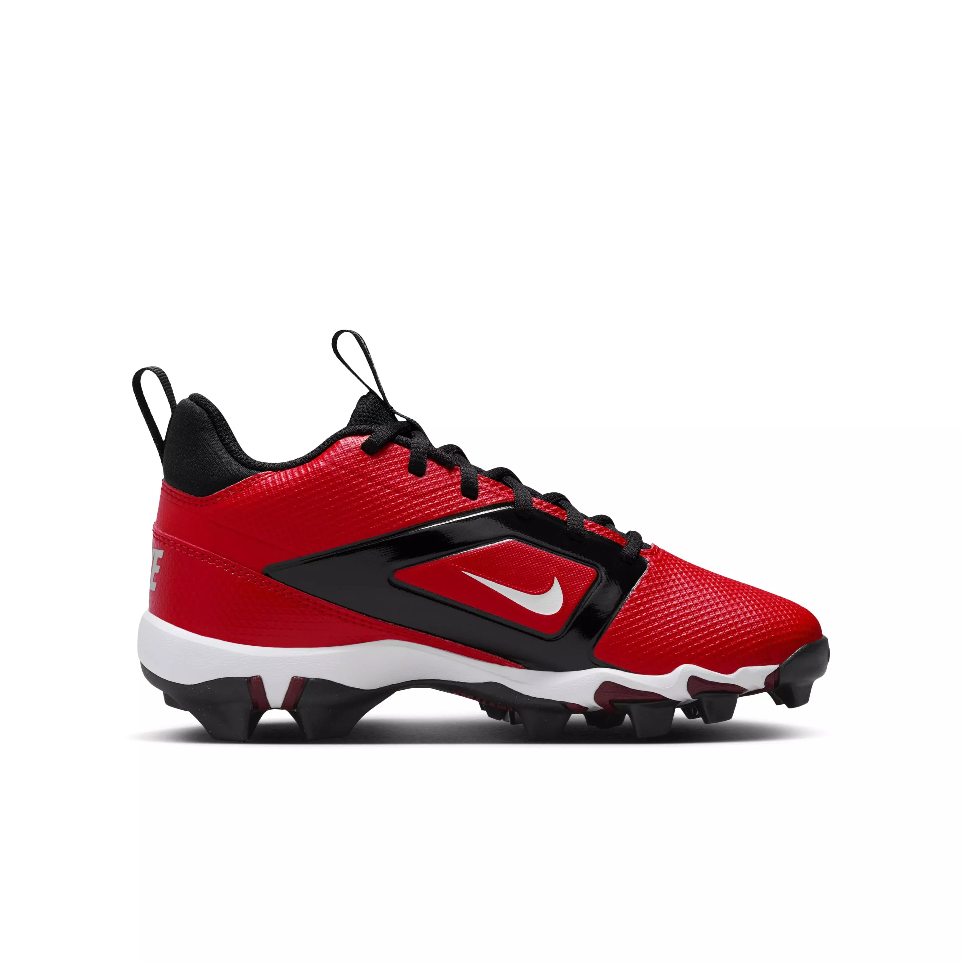 Nike Alpha Menace 4 Shark "University Red/Silver/Team Red/White" Grade School Boys' Football Cleat - RED/SILVER/RED/WHITE
