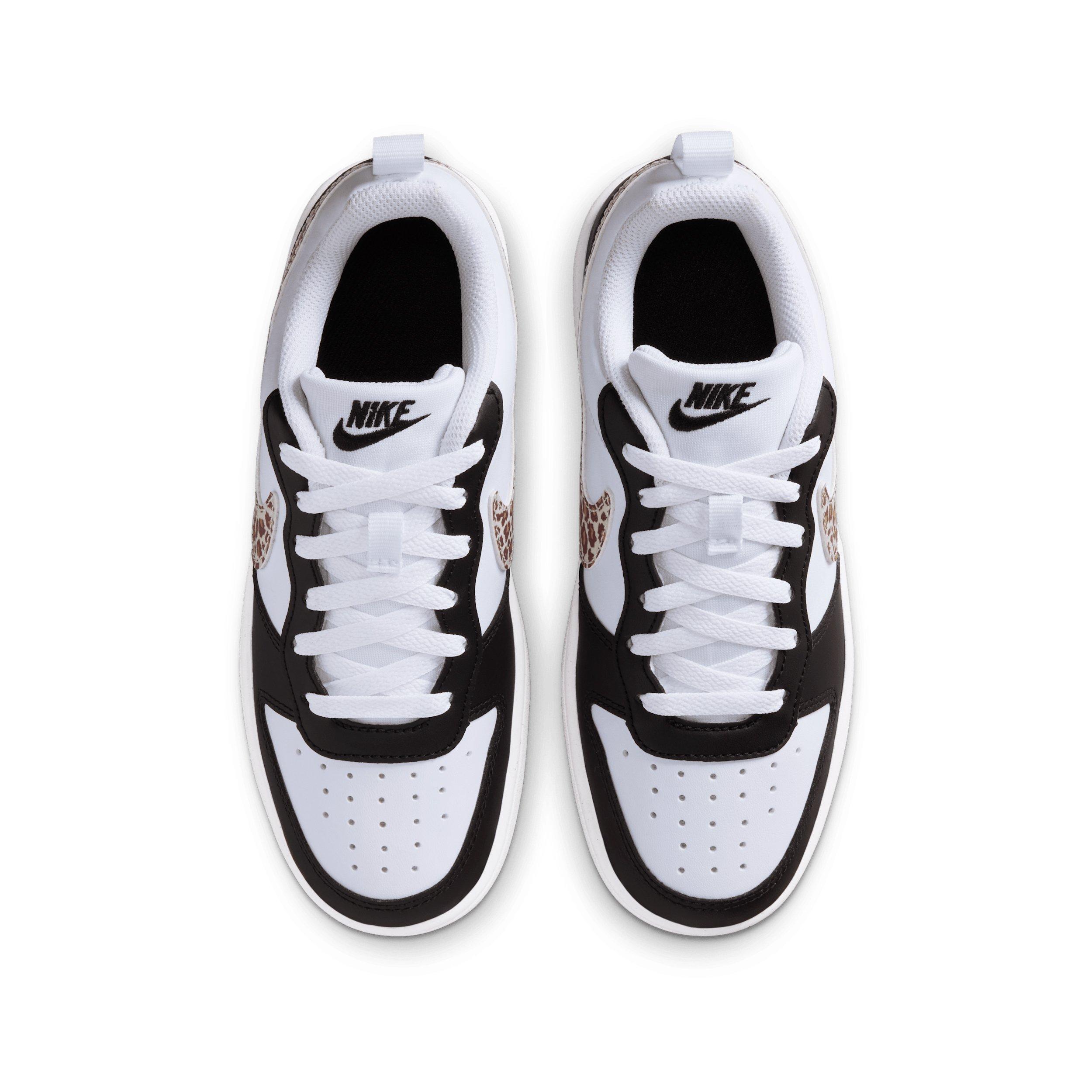 Nike Court Borough Low "Black/White/Gum Medium Brown/White" Grade School Boys' Shoe - BLACK/WHITE/MD BROWN/WHITE Thumbnail View 4