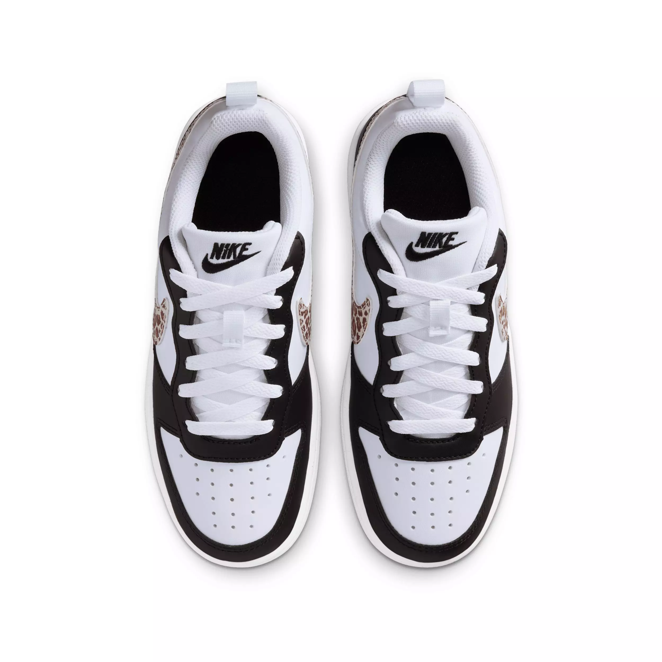 Nike Court Borough Low "Black/White/Gum Medium Brown/White" Grade School Boys' Shoe - BLACK/WHITE/MD BROWN/WHITE