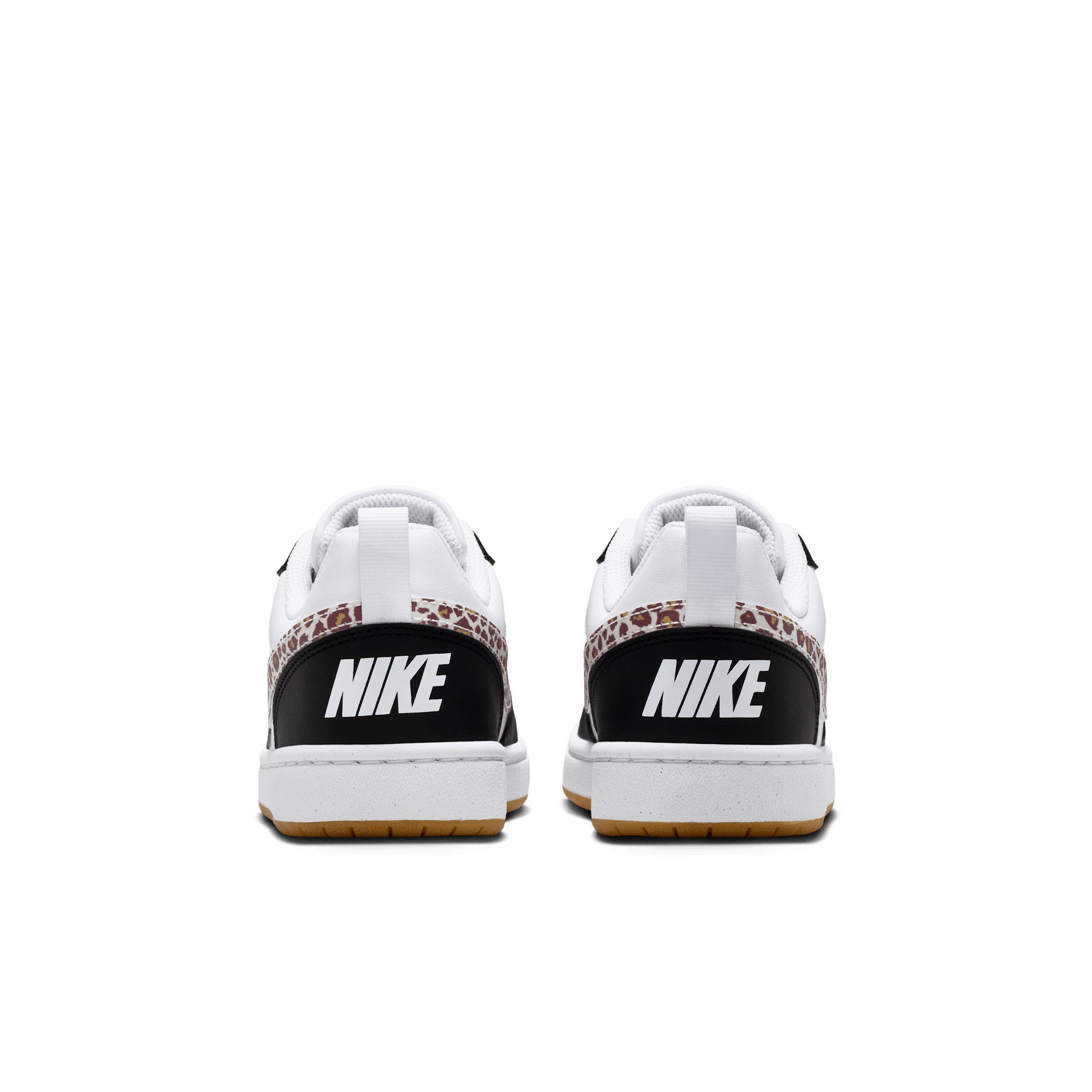 Nike Court Borough Low "Black/White/Gum Medium Brown/White" Grade School Boys' Shoe - BLACK/WHITE/MD BROWN/WHITE Thumbnail View 5
