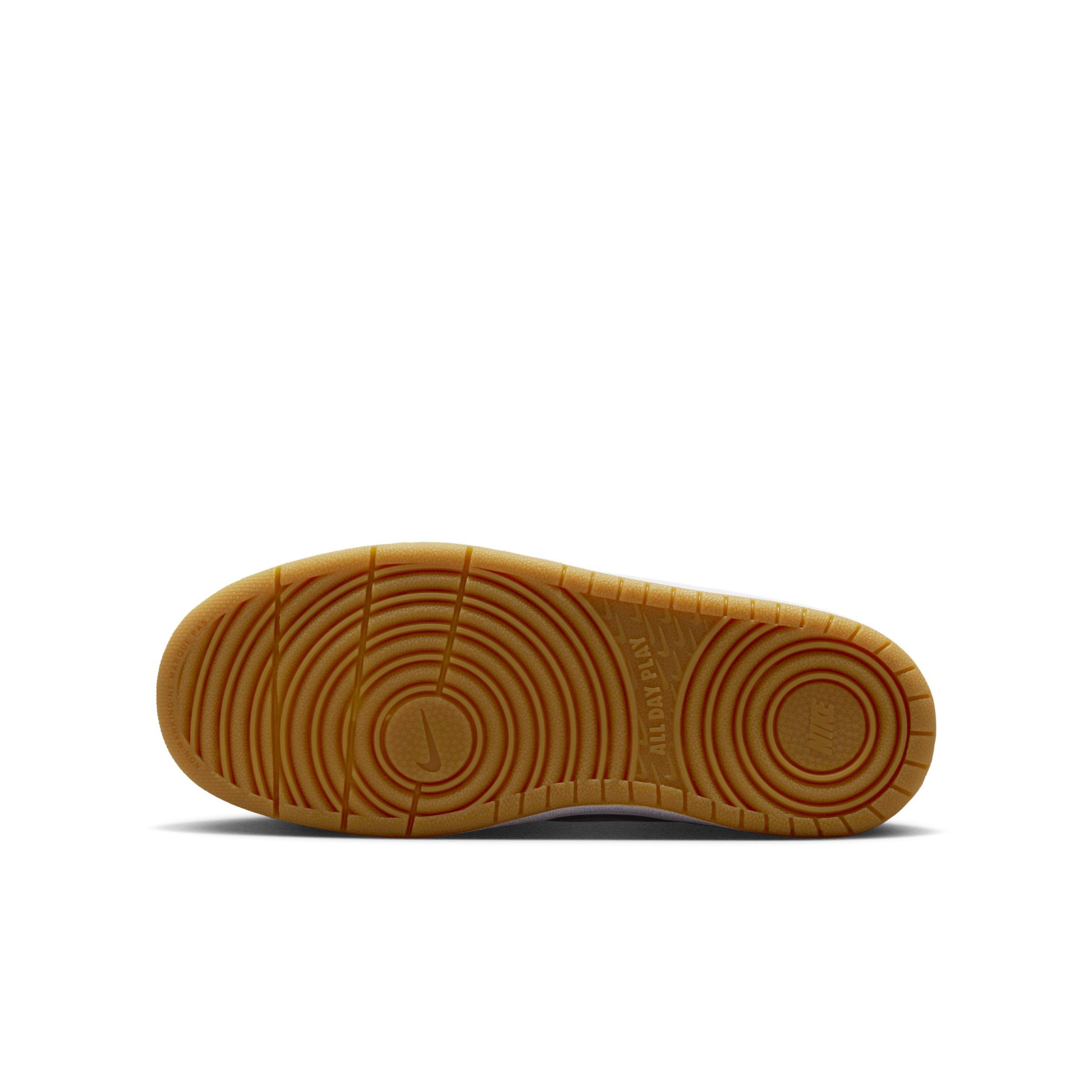 Nike Court Borough Low "Black/White/Gum Medium Brown/White" Grade School Girls' Shoe - BLACK/WHITE/MD BROWN/WHITE Thumbnail View 6