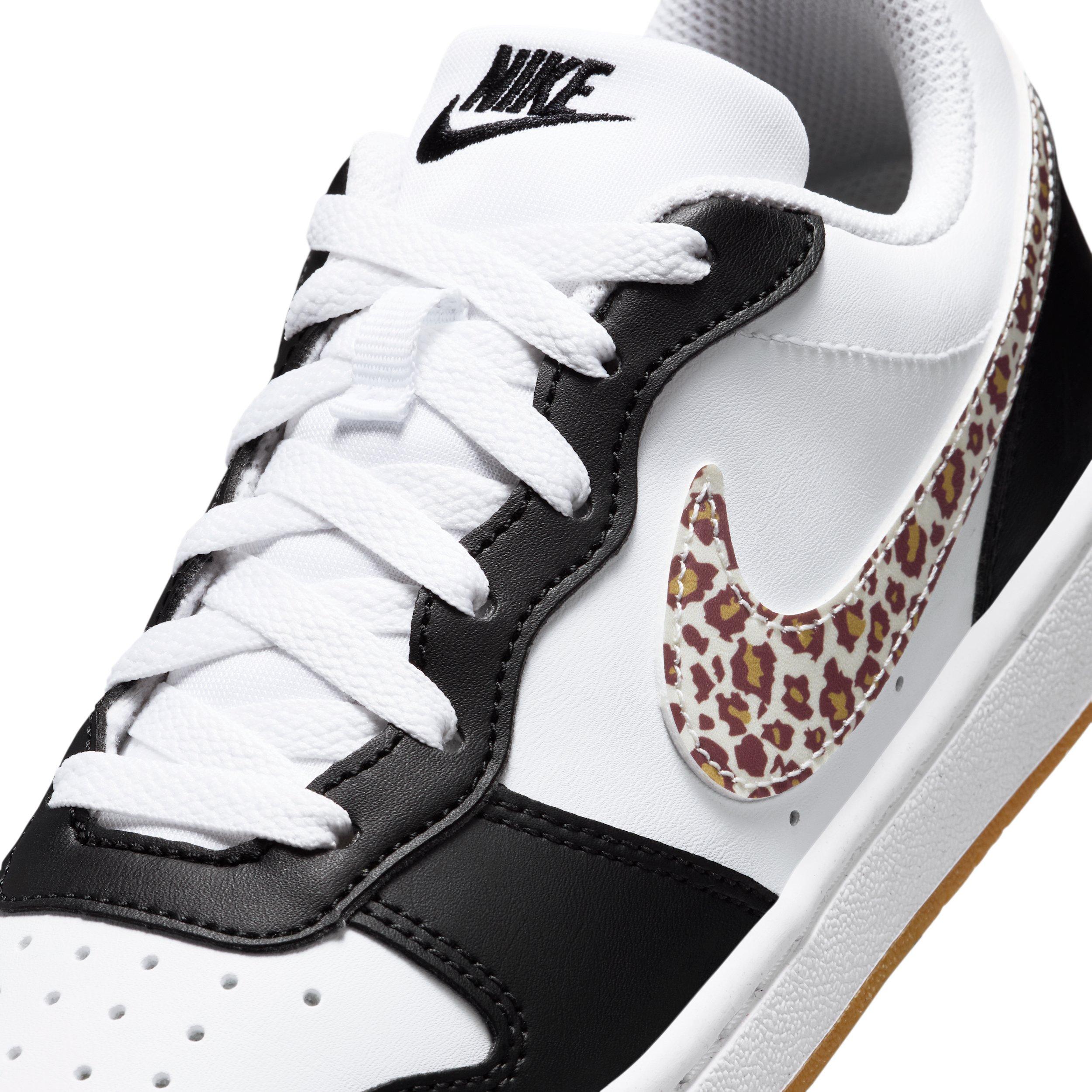 Nike Court Borough Low "Black/White/Gum Medium Brown/White" Grade School Girls' Shoe - BLACK/WHITE/MD BROWN/WHITE Thumbnail View 7