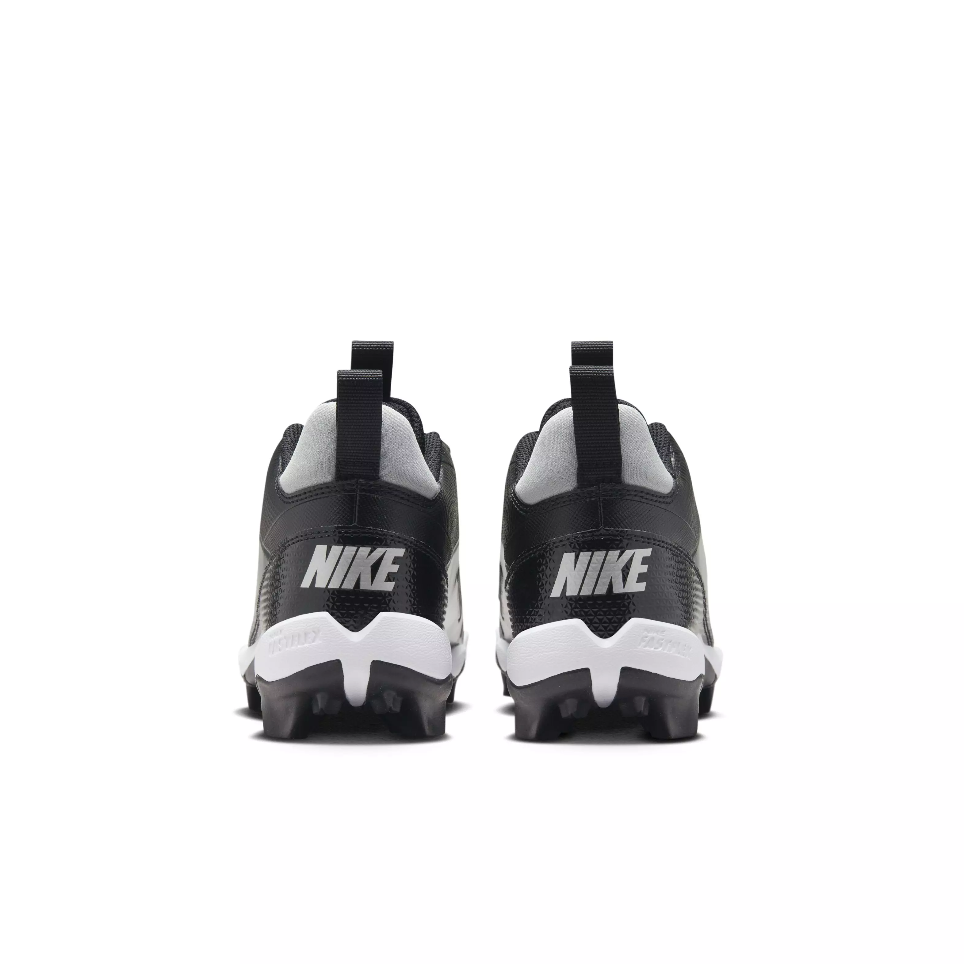 Nike Alpha Menace 4 Shark "Black/Light Smoke Grey/Metallic Silver/White" Grade School Boys' Wide Football Cleat - BLACK/LT GREY/SILVER/WHITE