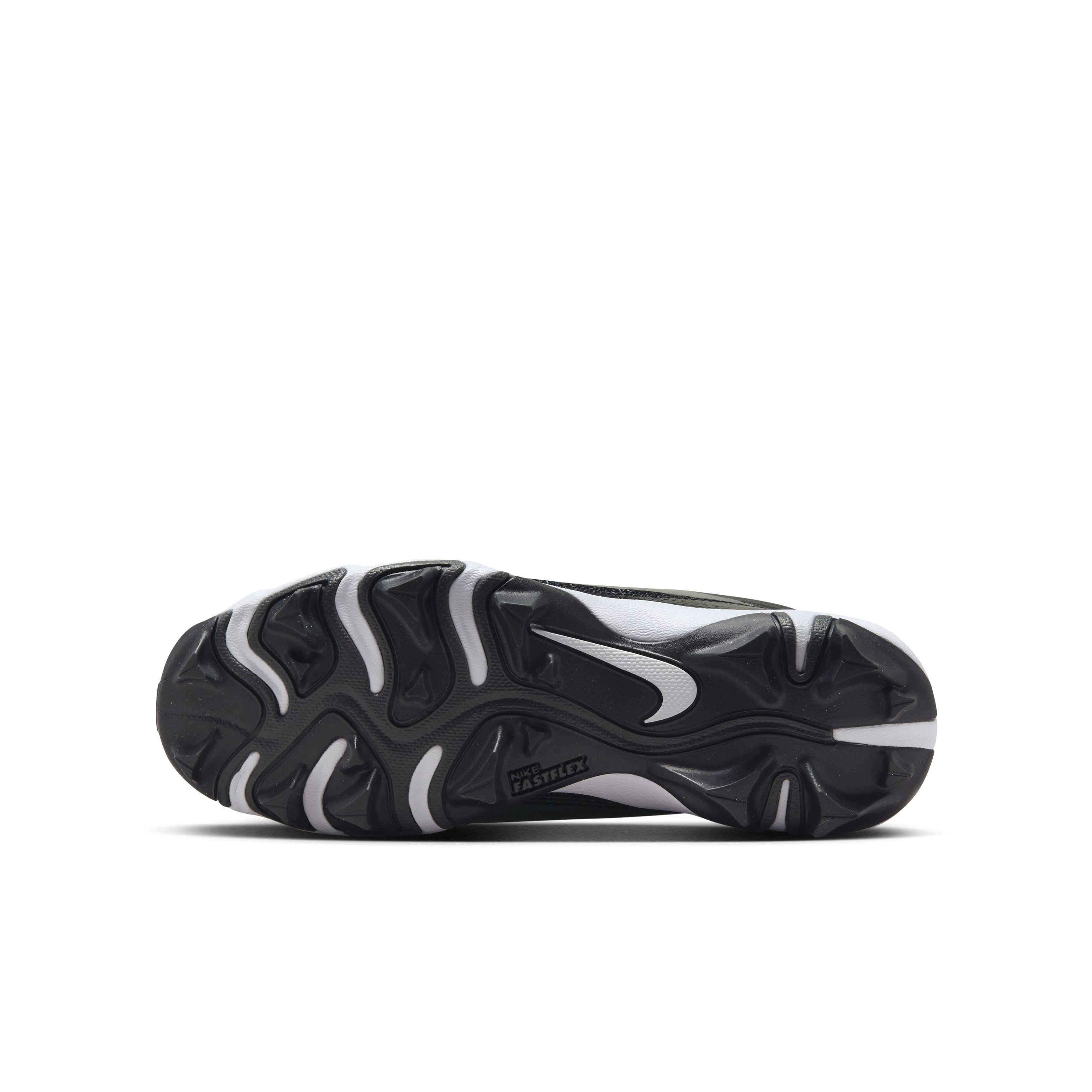 Nike Alpha Menace 4 Shark "Black/Light Smoke Grey/Metallic Silver/White" Grade School Boys' Wide Football Cleat