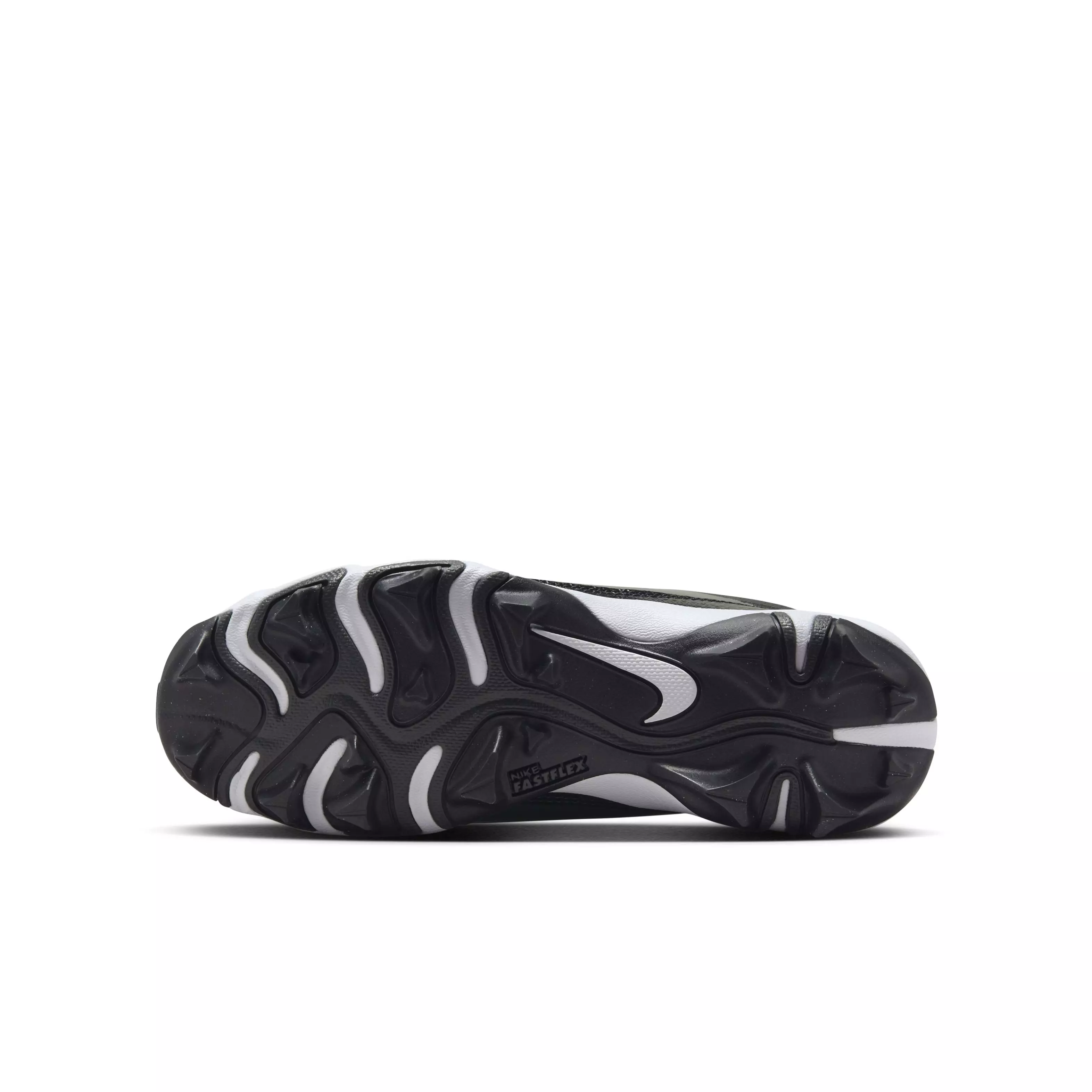 Nike Alpha Menace 4 Shark "Black/Light Smoke Grey/Metallic Silver/White" Grade School Boys' Wide Football Cleat - BLACK/LT GREY/SILVER/WHITE