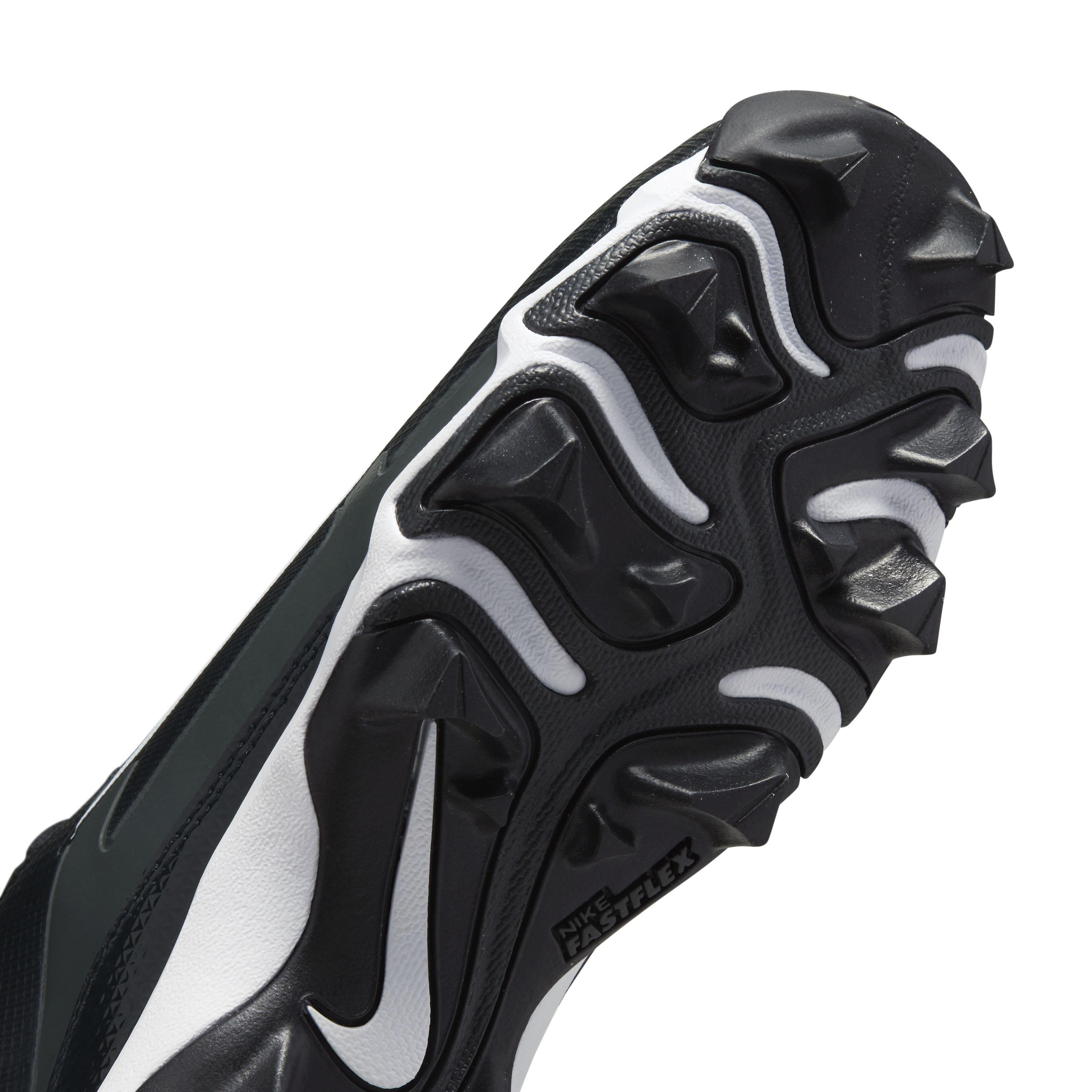 Nike Alpha Menace 4 Shark "Black/Light Smoke Grey/Metallic Silver/White" Grade School Boys' Wide Football Cleat