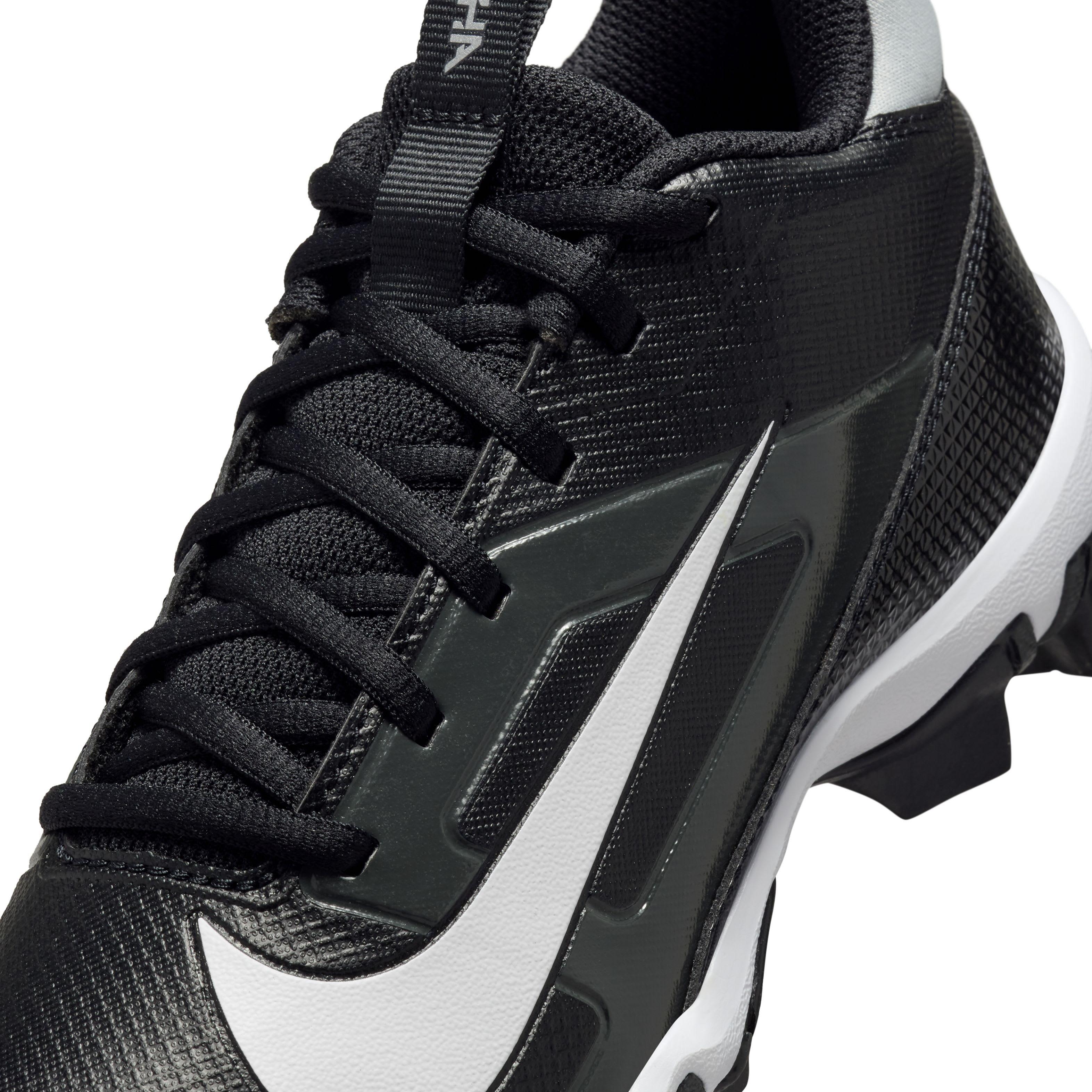 Nike Alpha Menace 4 Shark "Black/Light Smoke Grey/Metallic Silver/White" Grade School Boys' Wide Football Cleat