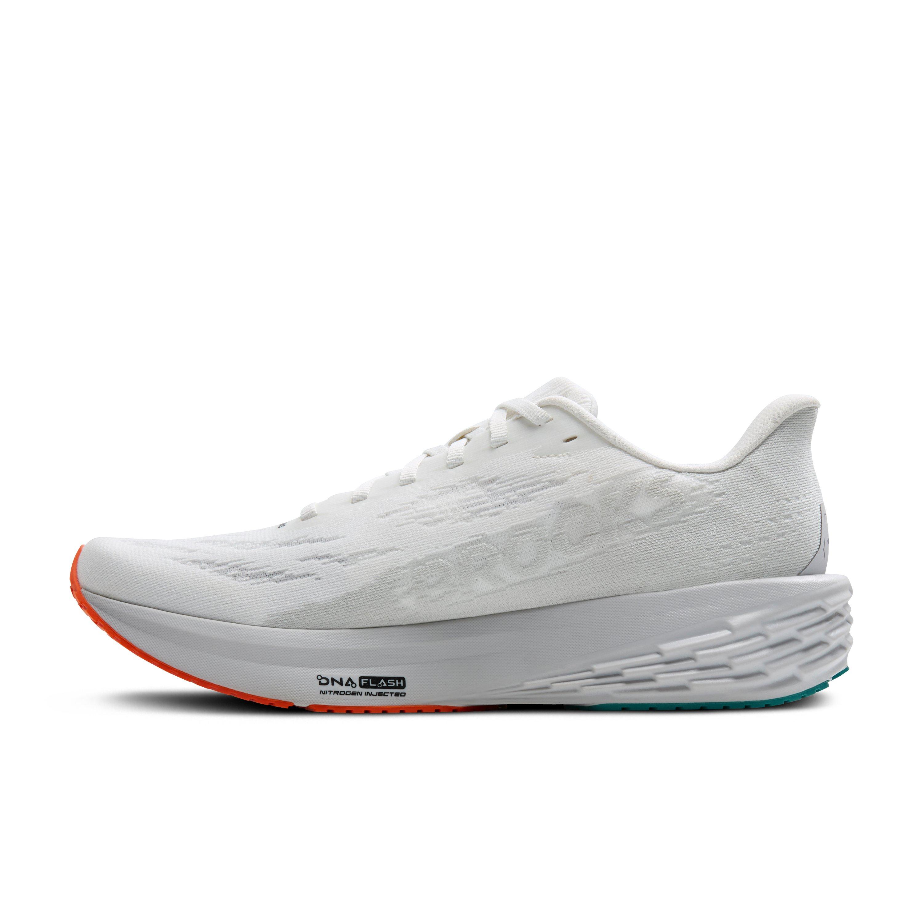 Brooks Launch 11 "White/Oyster/Orange" Men's Running Shoe - WHITE/OYSTER/ORANGE Thumbnail View 2
