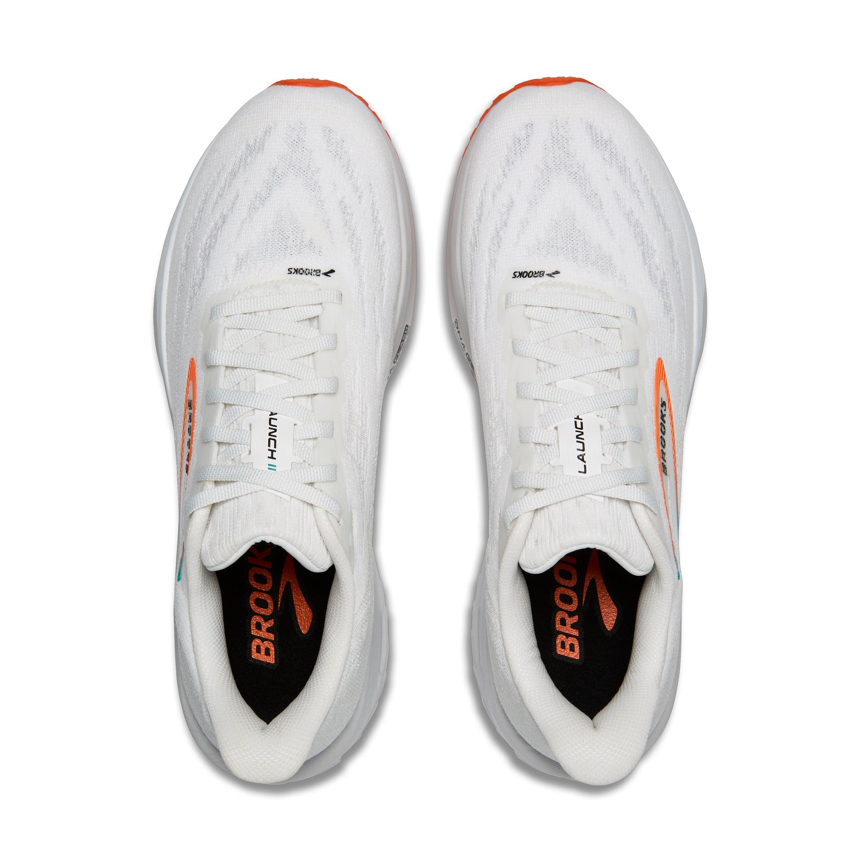 Brooks Launch 11 "White/Oyster/Orange" Men's Running Shoe - WHITE/OYSTER/ORANGE Thumbnail View 5