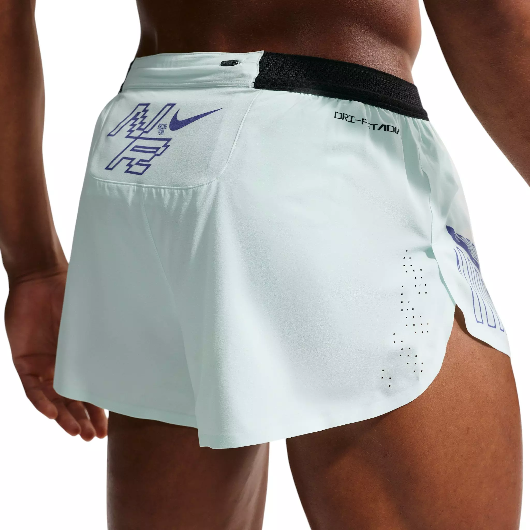 Nike Men's AeroSwift Dri-FIT ADV 2" Brief-Lined Running Shorts - Light Blue - LIGHT BLUE