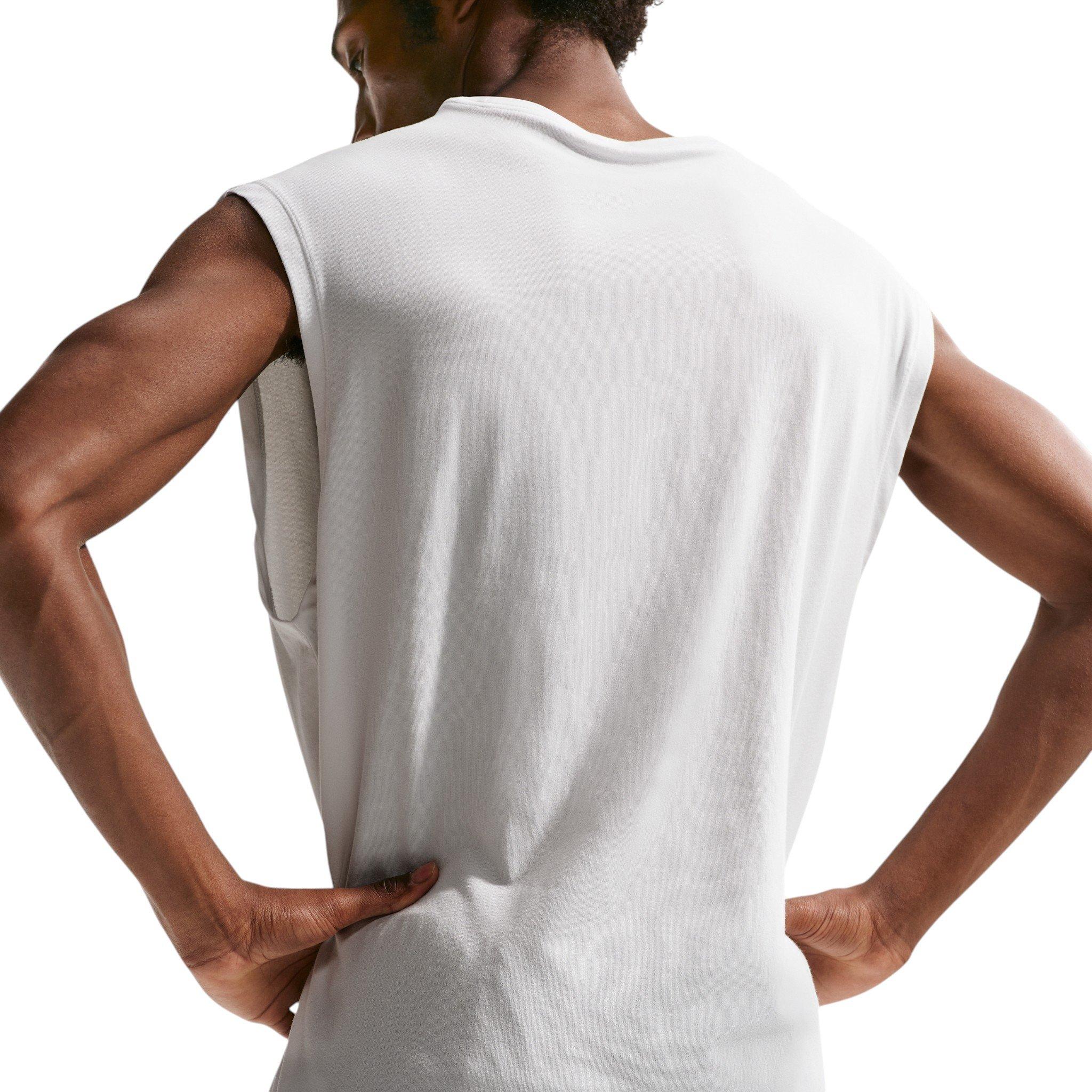 Nike Men's Dri-FIT Sleeveless Running T-Shirt - White - WHITE