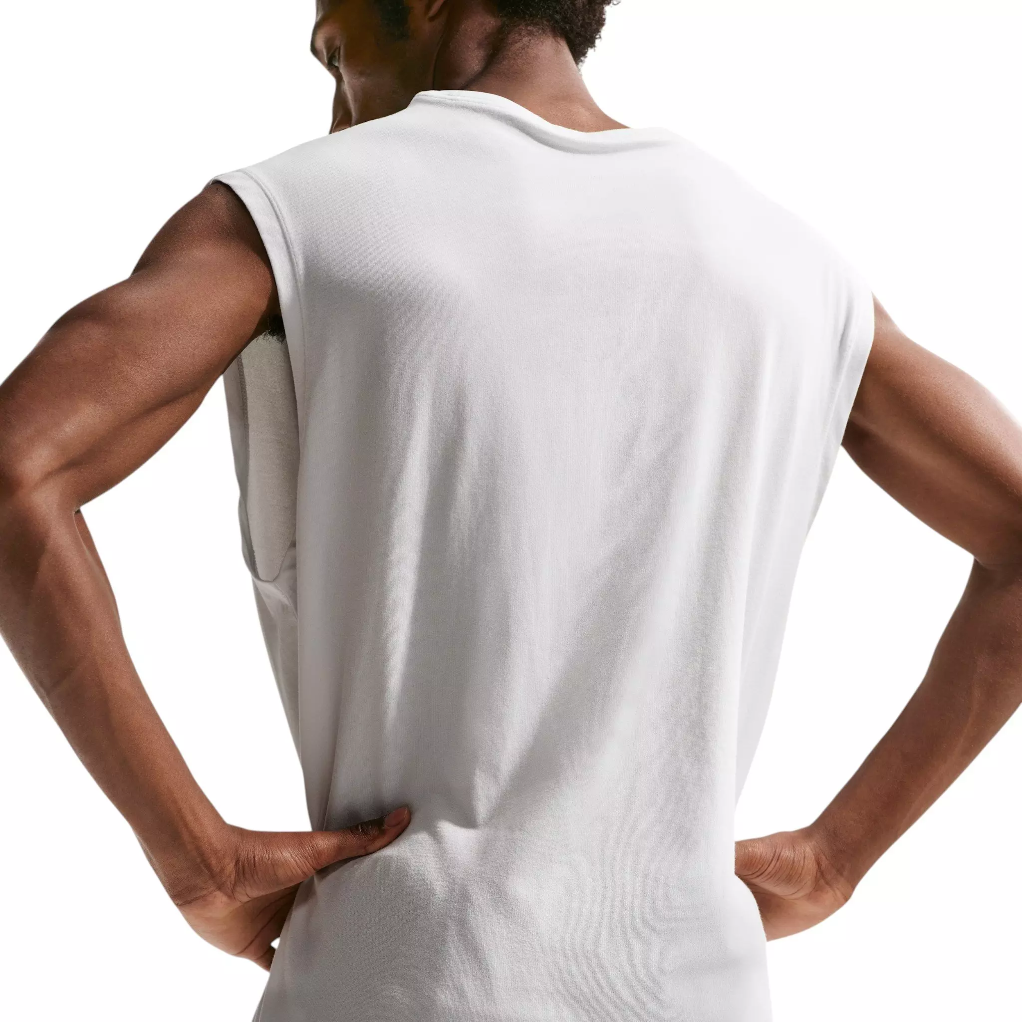Nike Men's Dri-FIT Sleeveless Running T-Shirt - White - WHITE