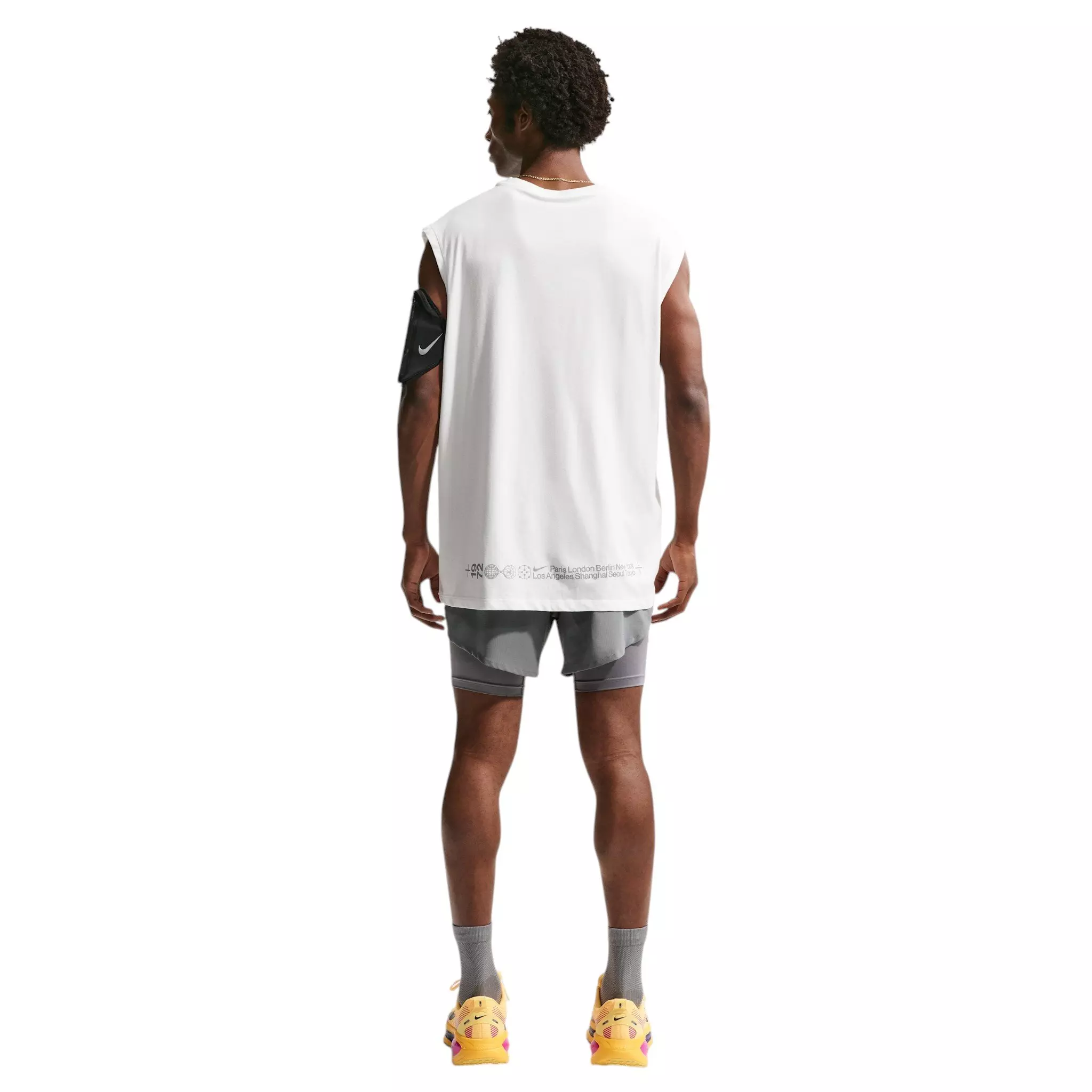 Nike Men's Dri-FIT Sleeveless Running T-Shirt - White - WHITE