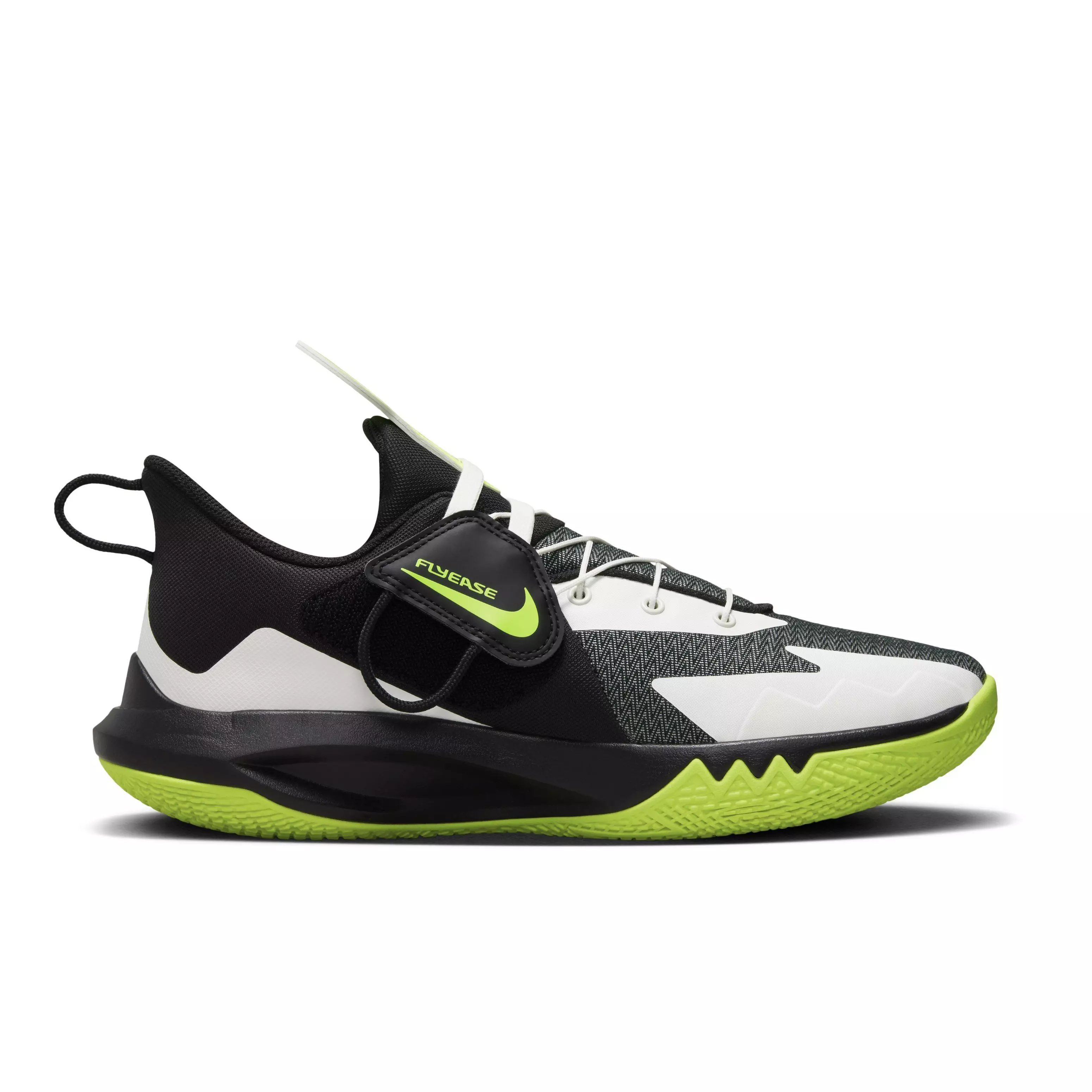 Nike Precision 6 FlyEase "Black/Sail/Volt" Men's Basketball Shoe - BLACK/SAIL/VOLT
