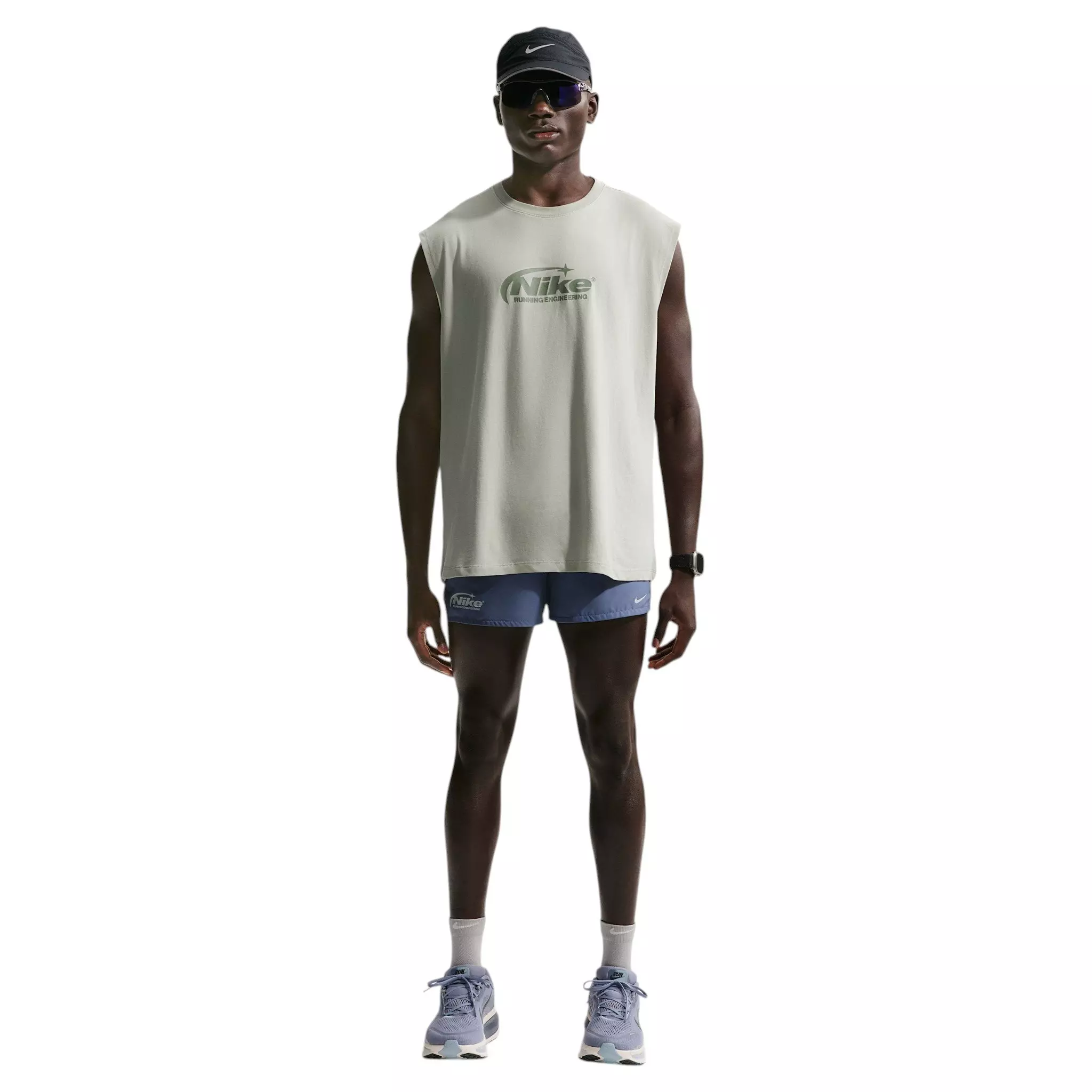 Nike Men's Dri-FIT Sleeveless Running T-Shirt - Green - GREEN