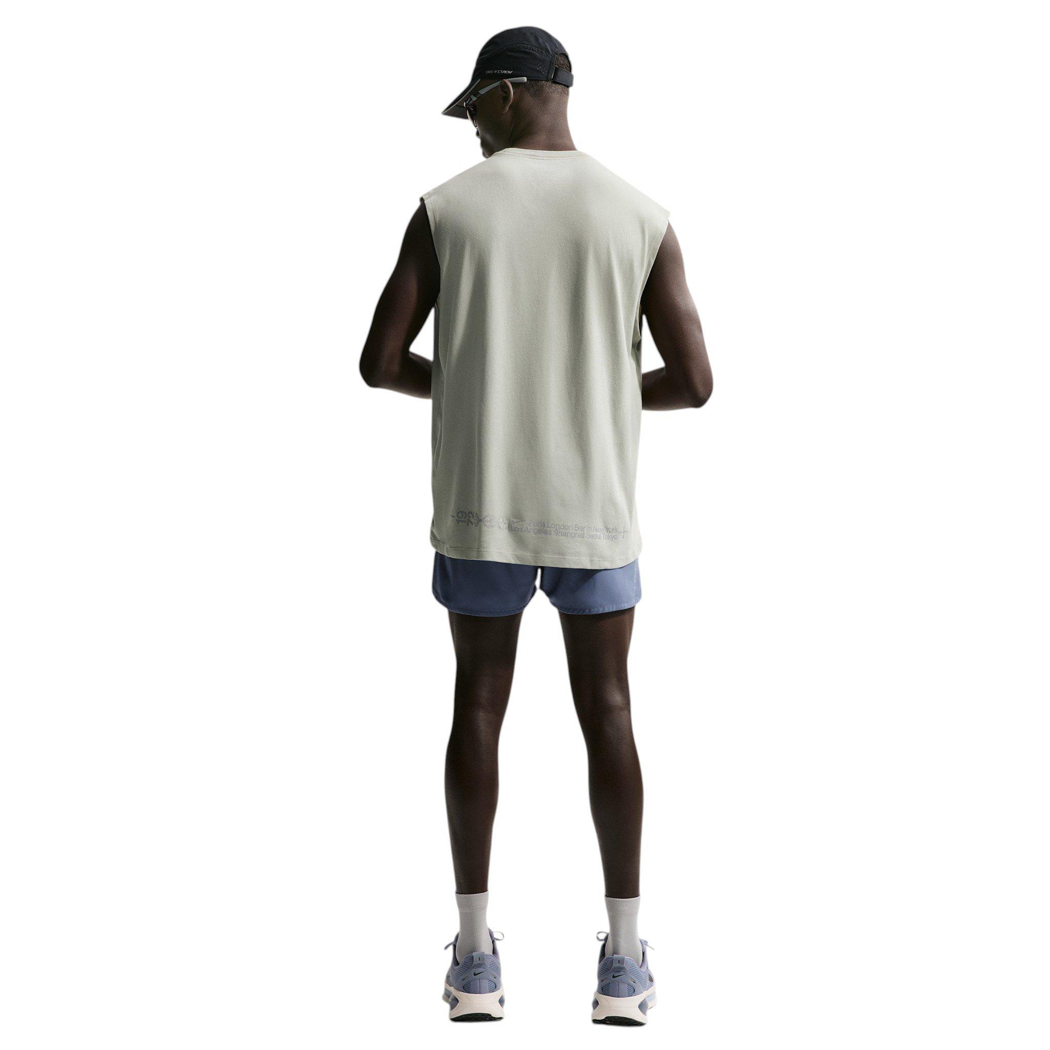 Nike Men's Dri-FIT Sleeveless Running T-Shirt - Green - GREEN