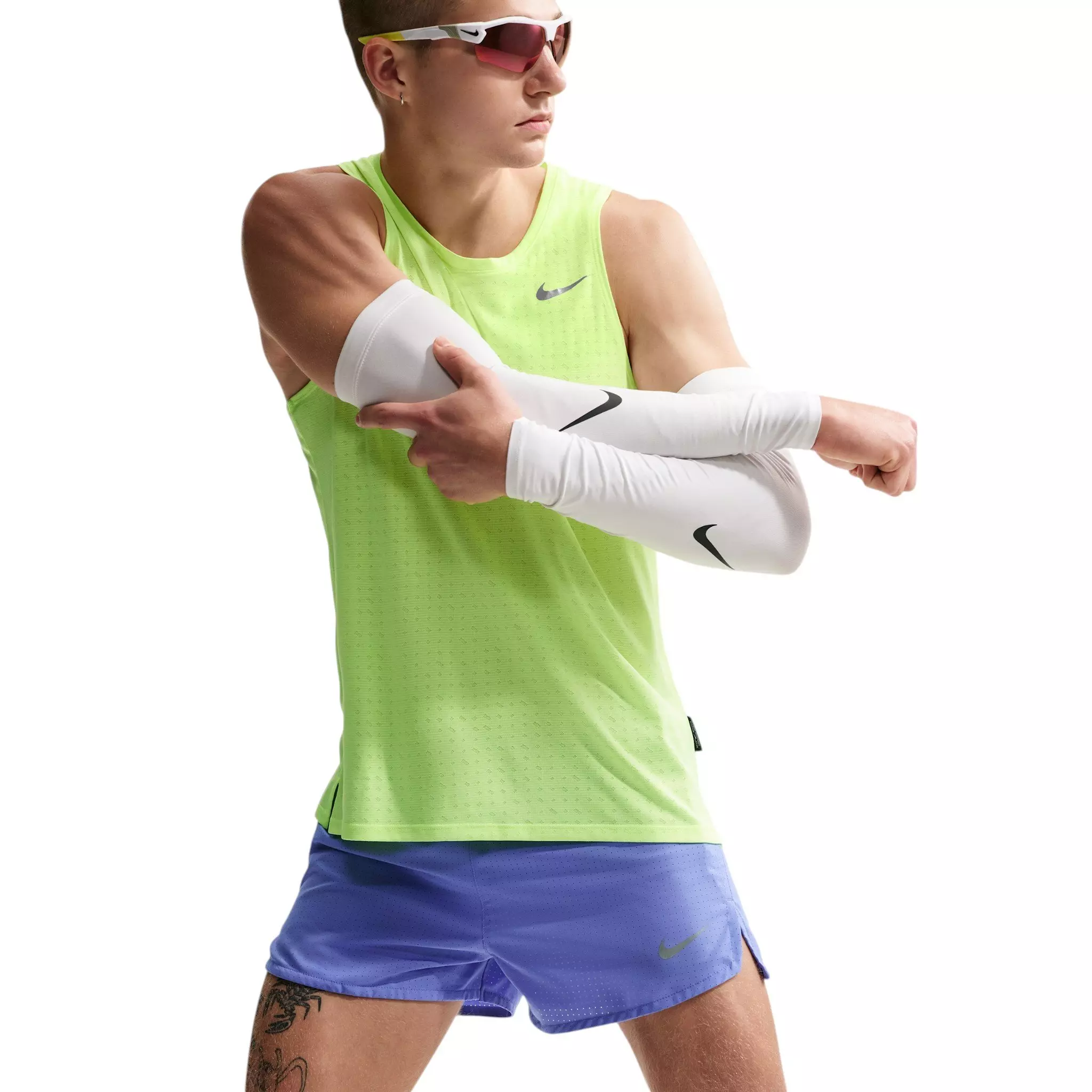 Nike Men's Fast Dri-FIT 3" Brief-Lined Running Shorts - Blue - BLUE