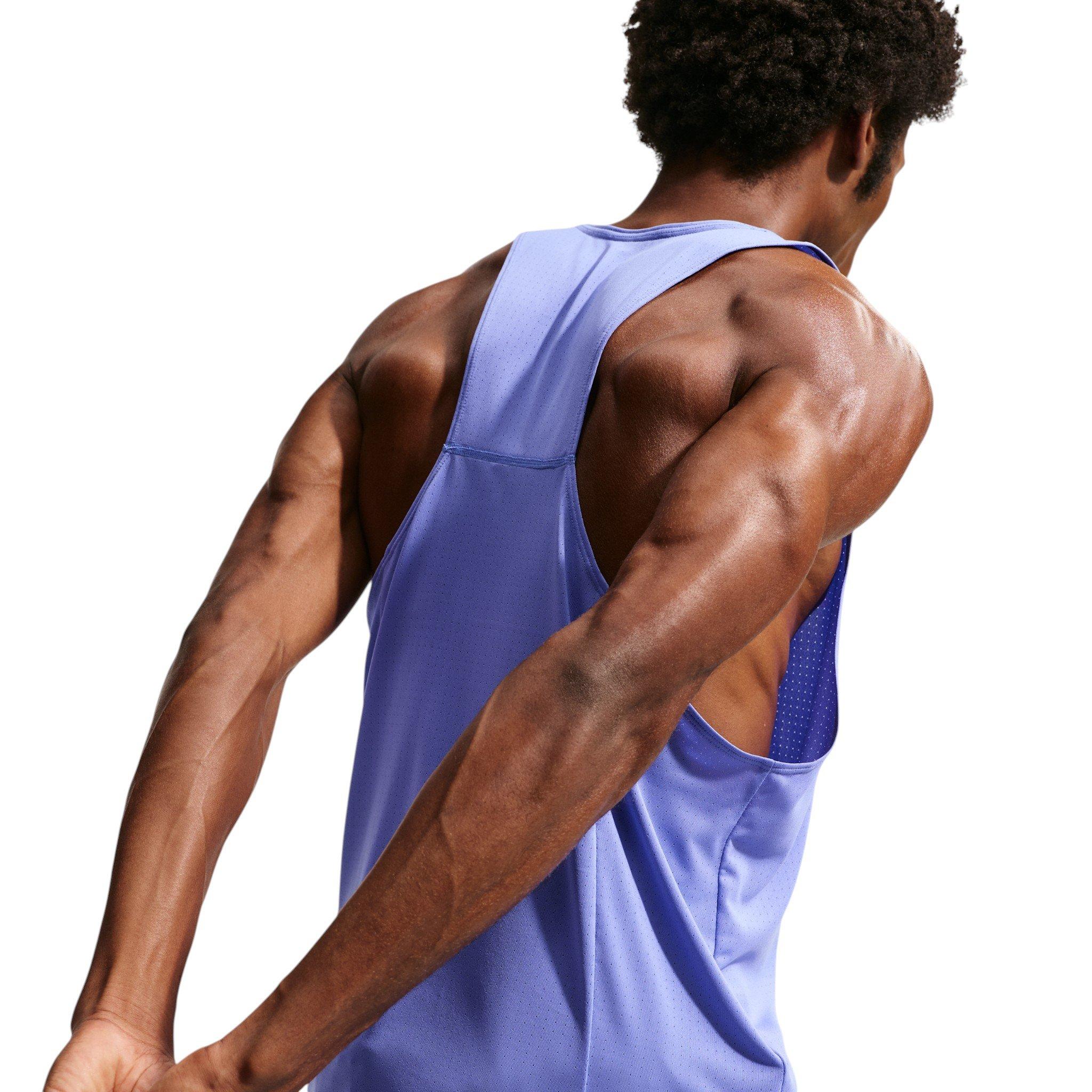 Nike Men's Fast Dri-FIT Running Singlet - Blue - BLUE