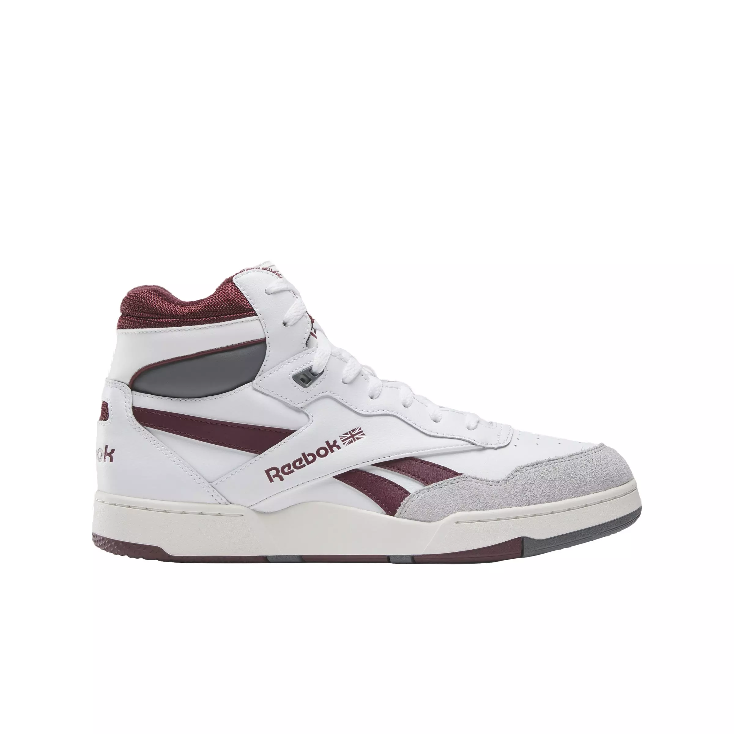 Reebok BB 4000 II Mid "White/Classic Maroon/Pure Grey 6" Unisex Shoe - WHITE/MAROON/GREY