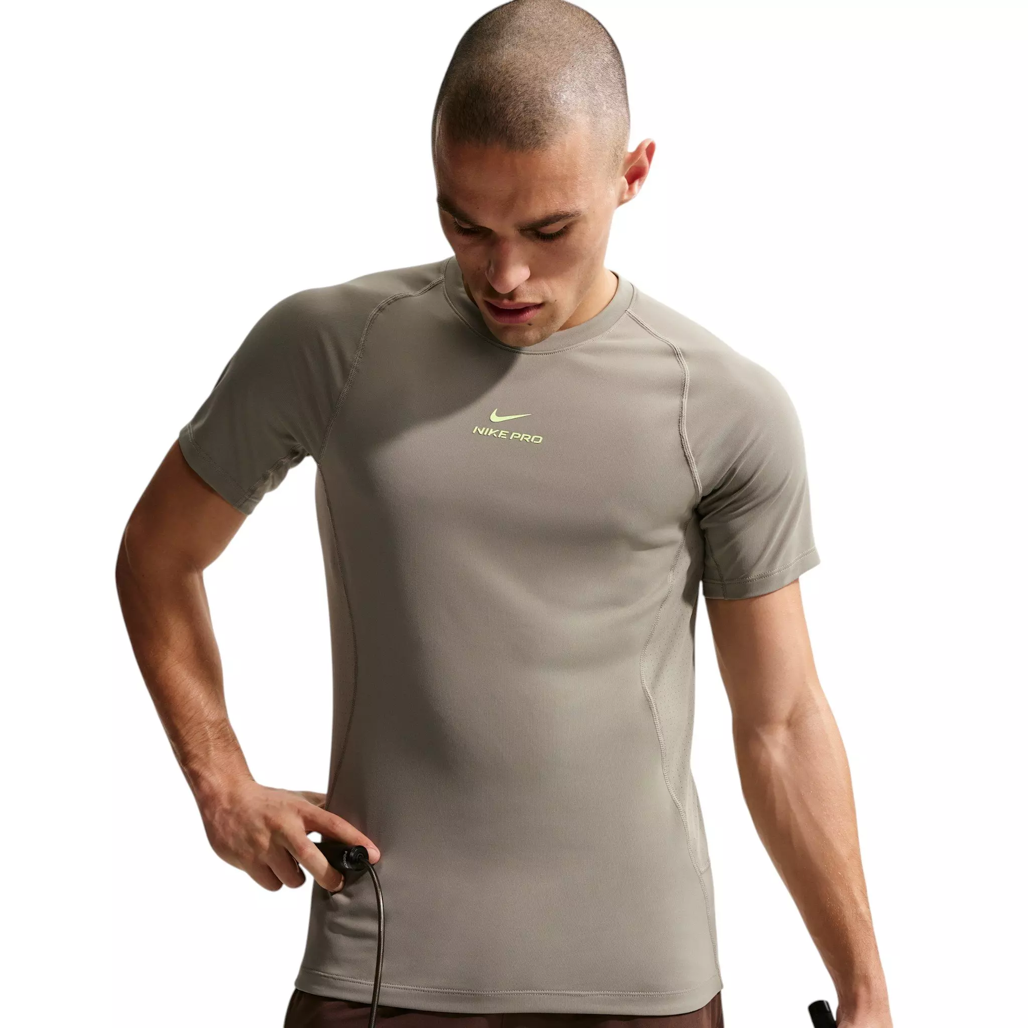 Nike Men's Pro Training Dri-FIT Short Sleeve Top - Army Green - ARMY GREEN
