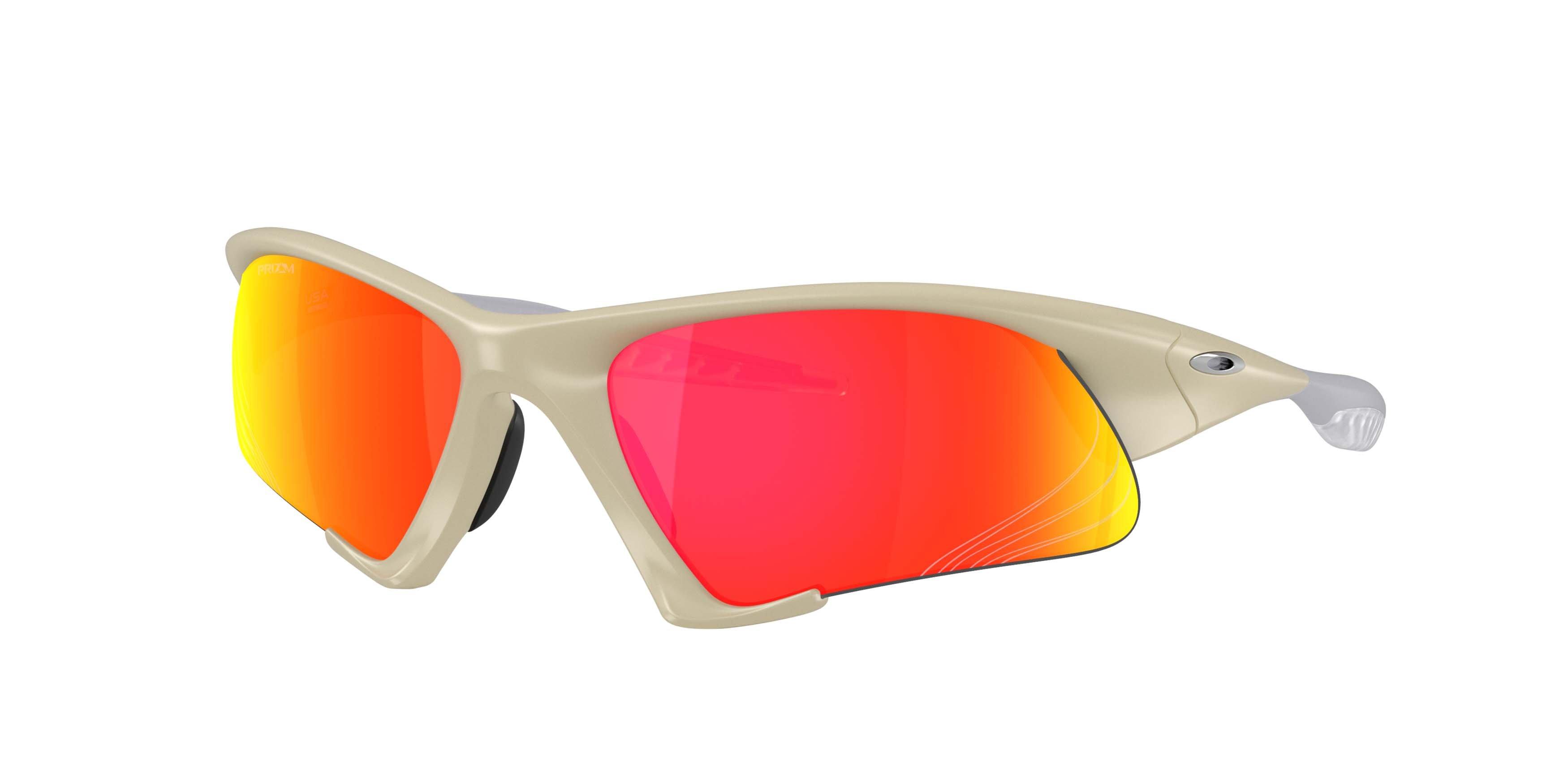 Oakley Suture Jacket Prizm Ruby Sunglasses &ndash; Matte Sand - BROWN/RED Thumbnail View 1