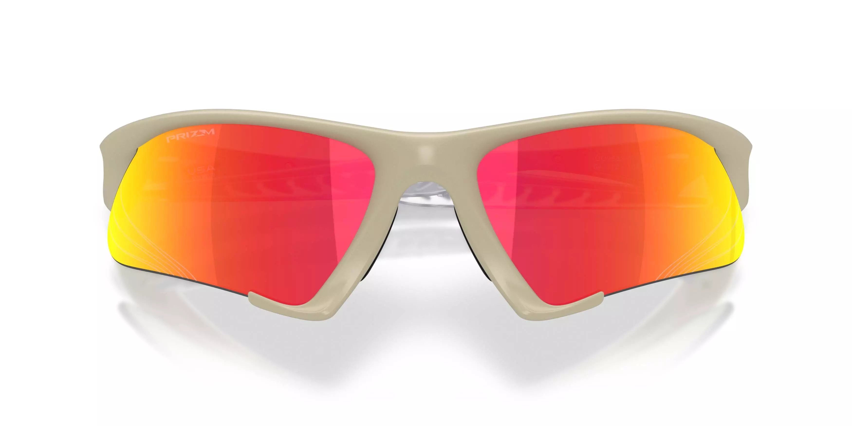 Oakley Suture Jacket Prizm Ruby Sunglasses &ndash; Matte Sand - BROWN/RED