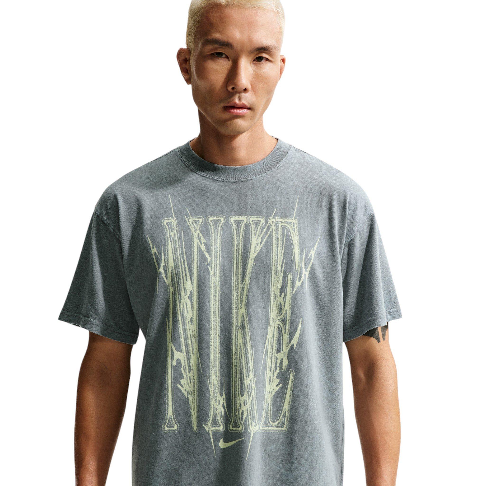 Nike Men's Sharp Wordmark Graphic T-Shirt - Grey - GREY