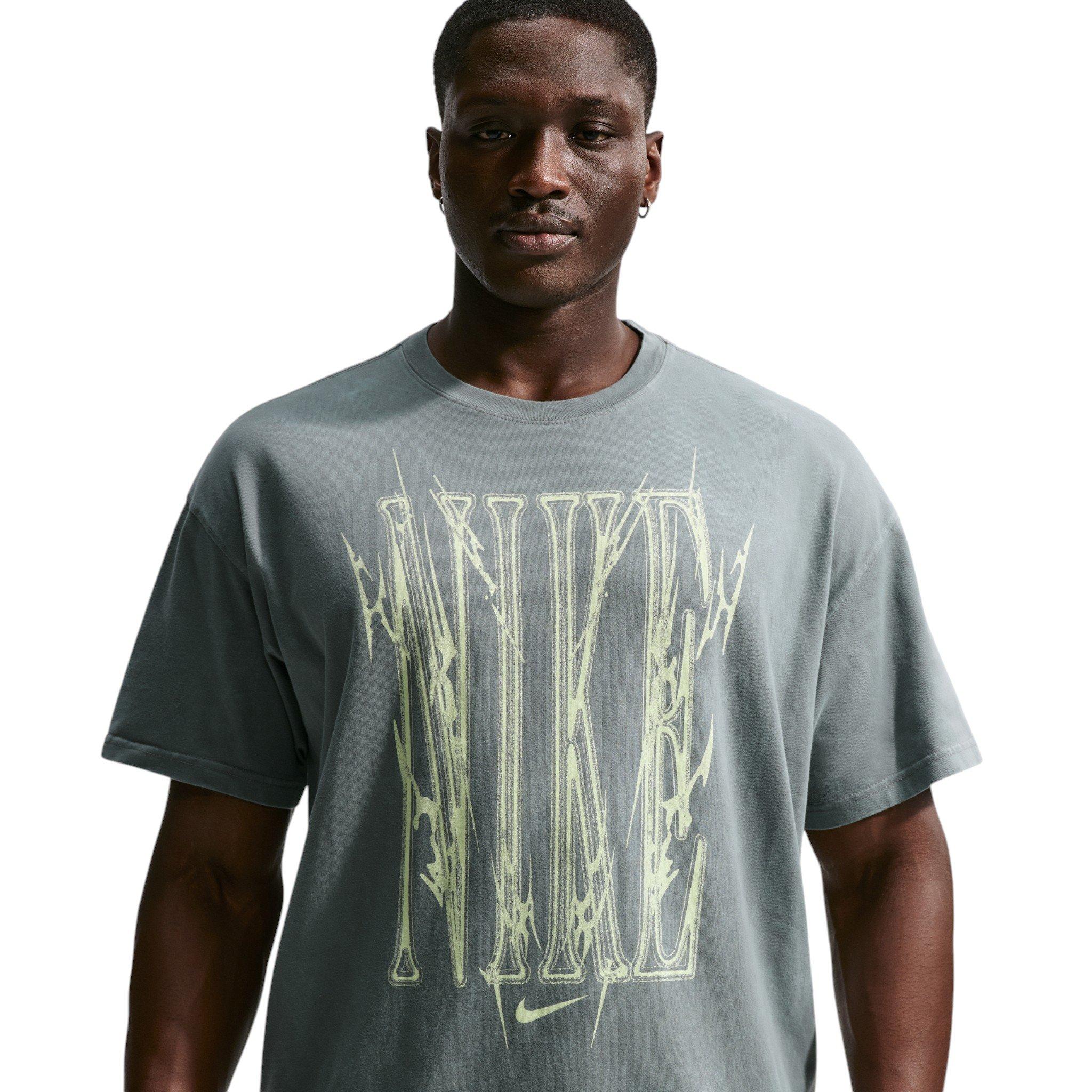 Nike Men's Sharp Wordmark Graphic T-Shirt - Grey - GREY