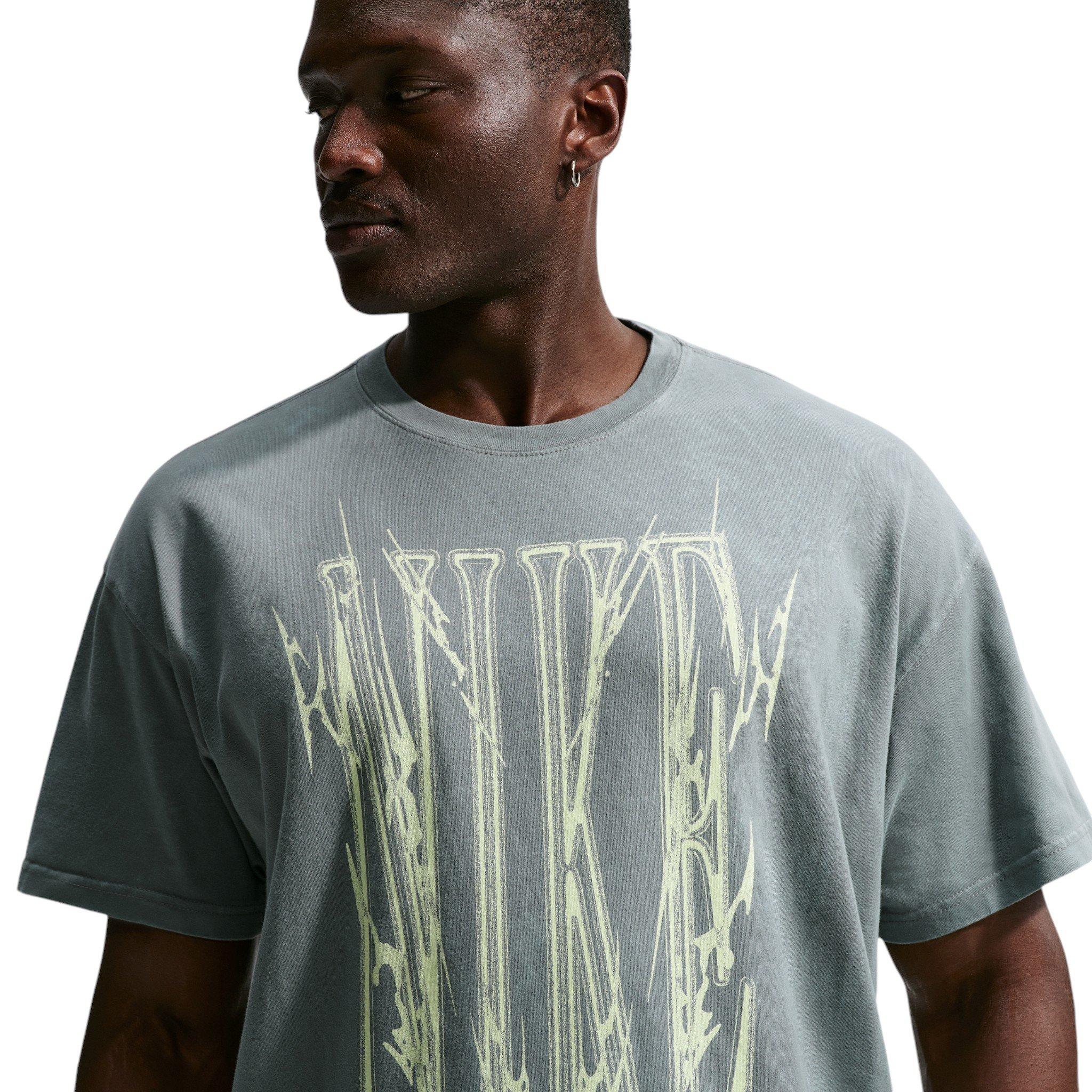 Nike Men's Sharp Wordmark Graphic T-Shirt - Grey - GREY