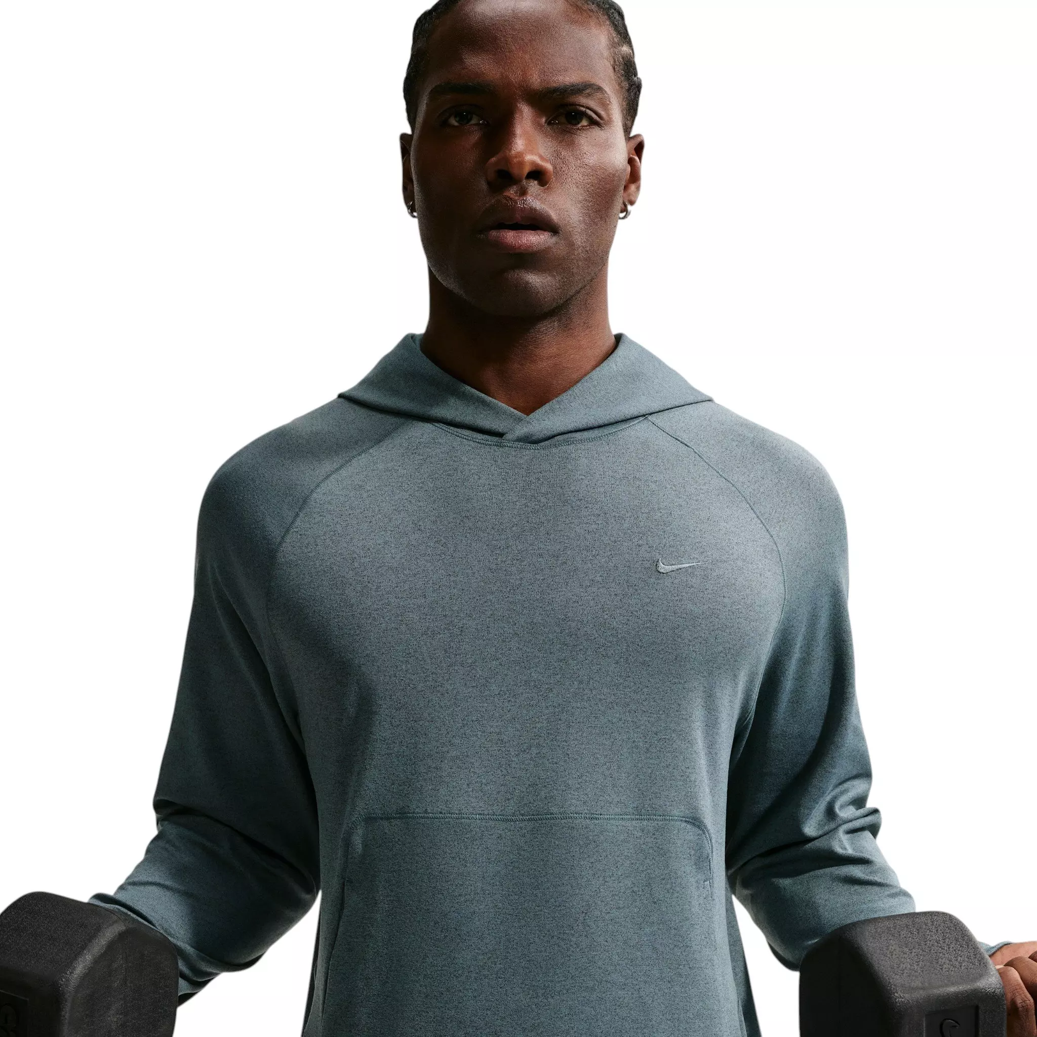 Nike Men's Primary NanoKnit Dri-FIT UV Protection Pullover Performance Hoodie - Grey - GREY