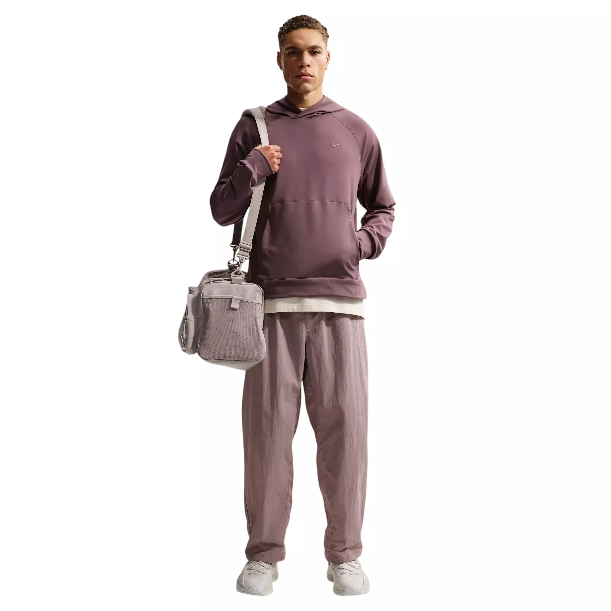Nike Men's Primary NanoKnit Dri-FIT UV Protection Pullover Performance Hoodie - Purple - PURPLE