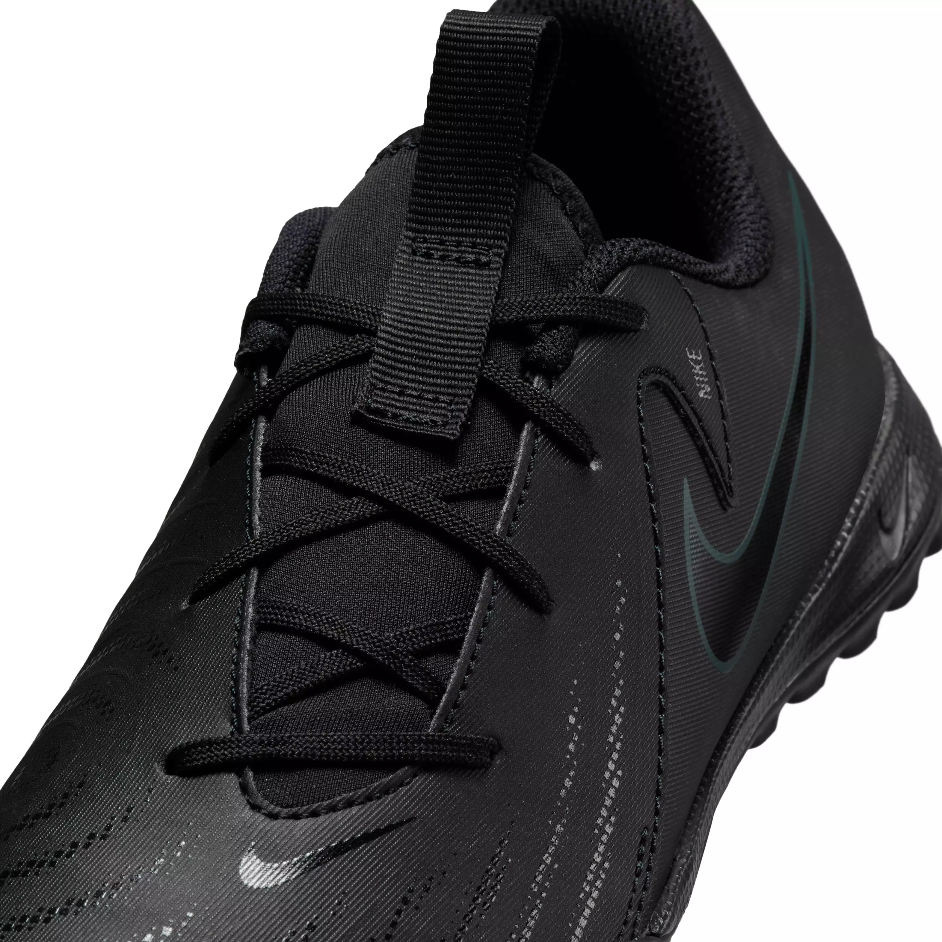 Nike Jr. Phantom GX 2 Academy Turf "Black/Deep Jungle/Black" Grade School Kids' Soccer Shoe - BLACK/JUNGLE/BLACK