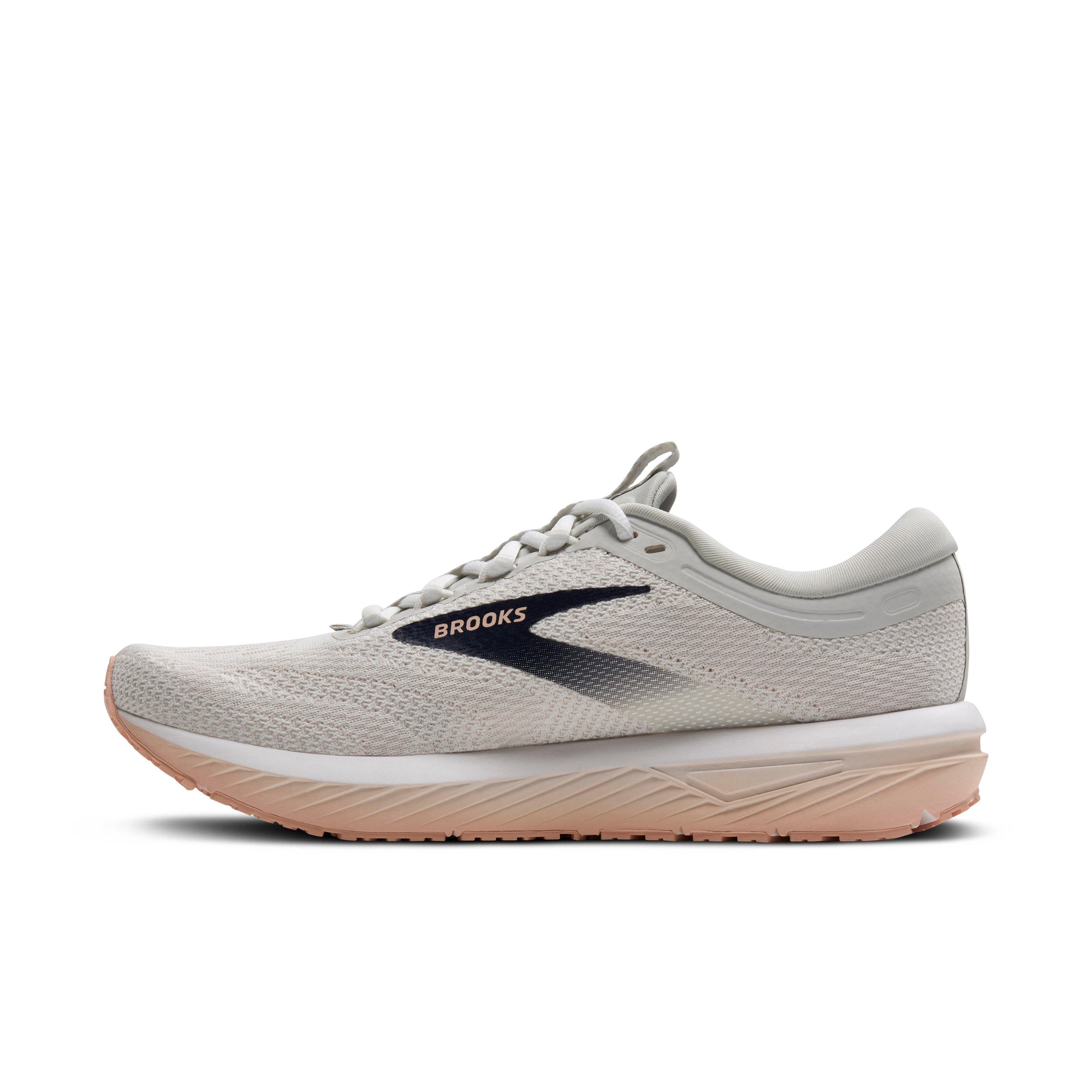 Brooks Revel 7 "Oyster/White/Tropical Peach" Women's Running Shoe - OYSTER/WHITE/PEACH Thumbnail View 2