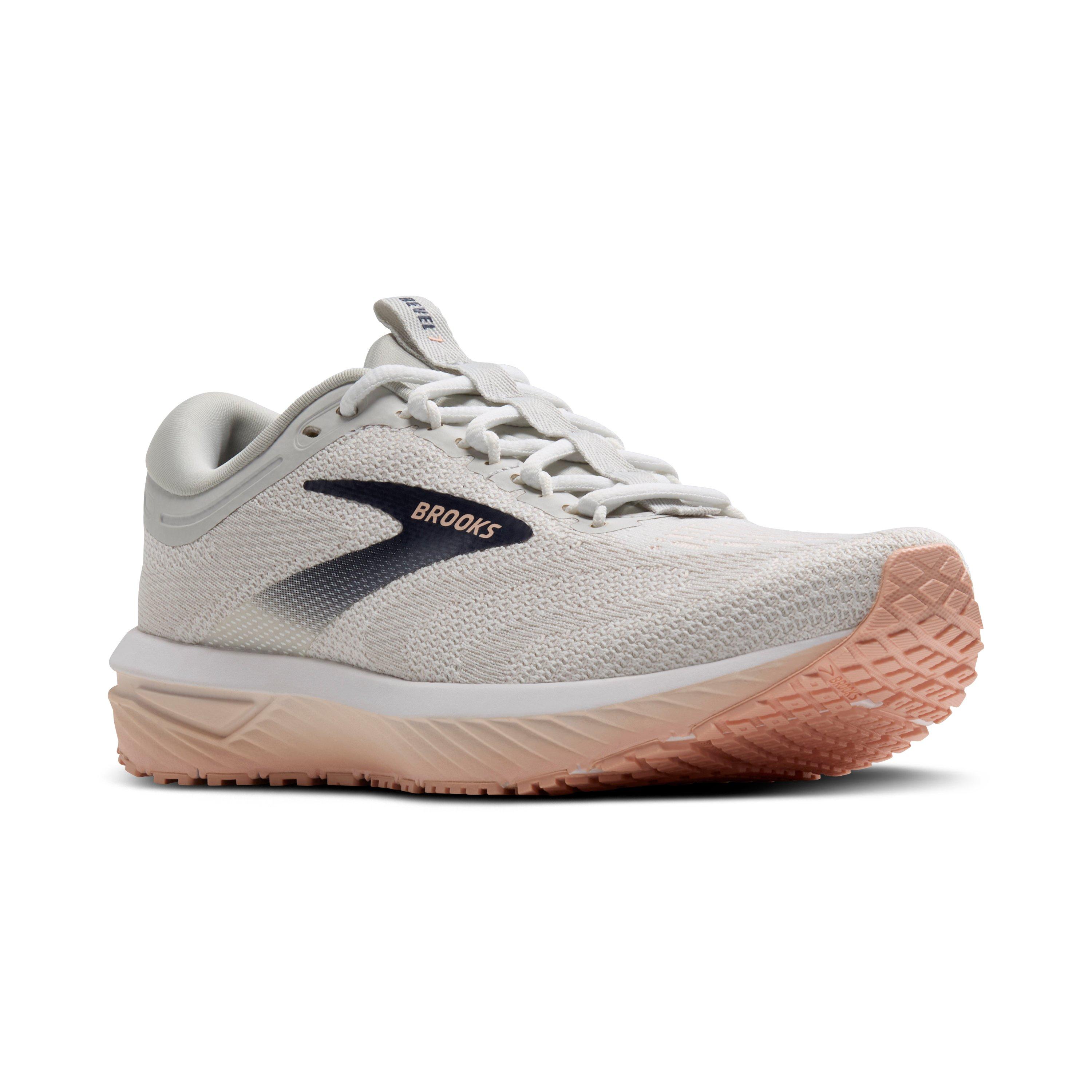 Brooks Revel 7 "Oyster/White/Tropical Peach" Women's Running Shoe - OYSTER/WHITE/PEACH Thumbnail View 4
