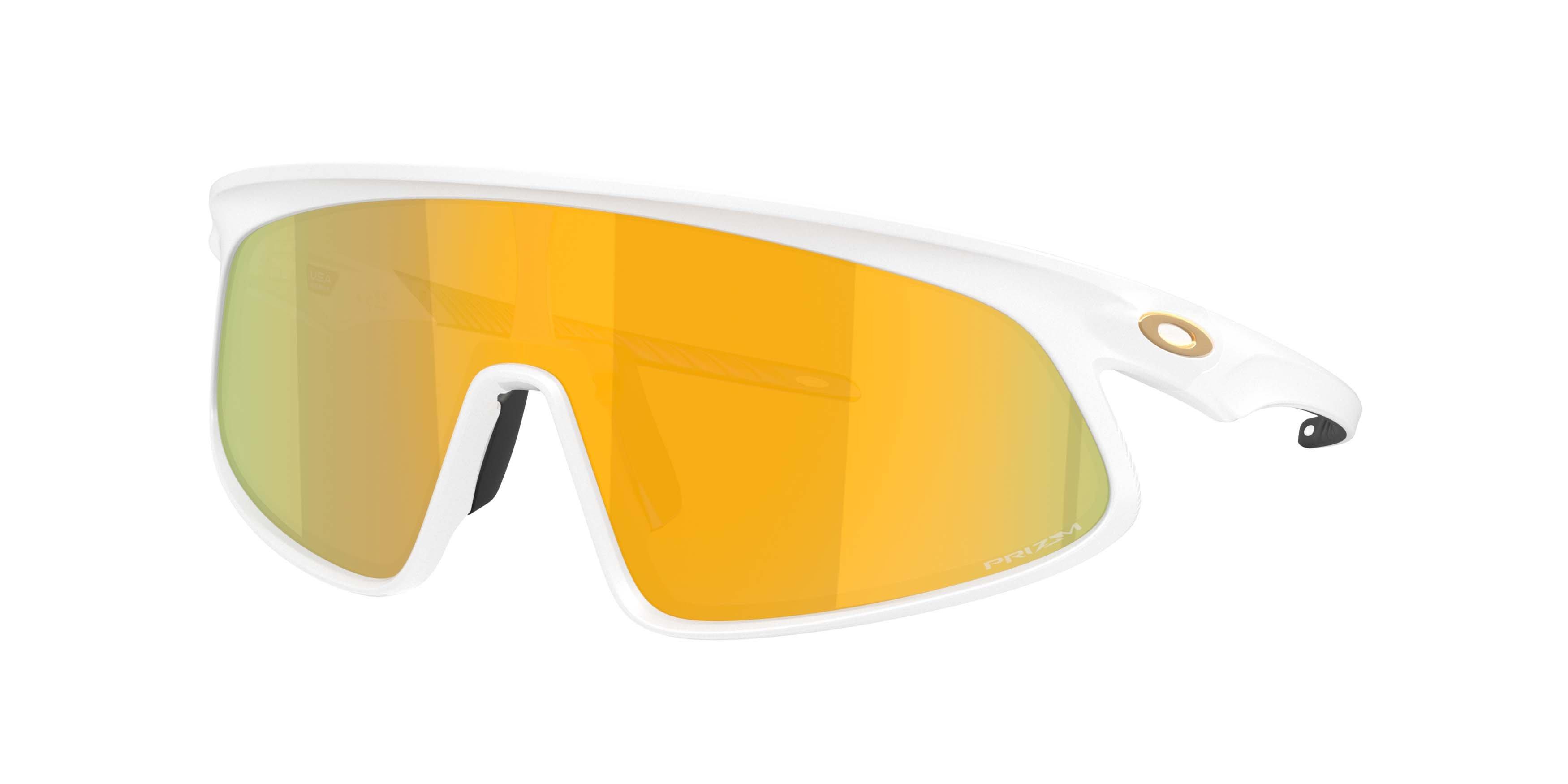 Oakley RSLV 141 Prizm 24K Sunglasses &ndash; Matte White - WHITE/GOLD Thumbnail View 1