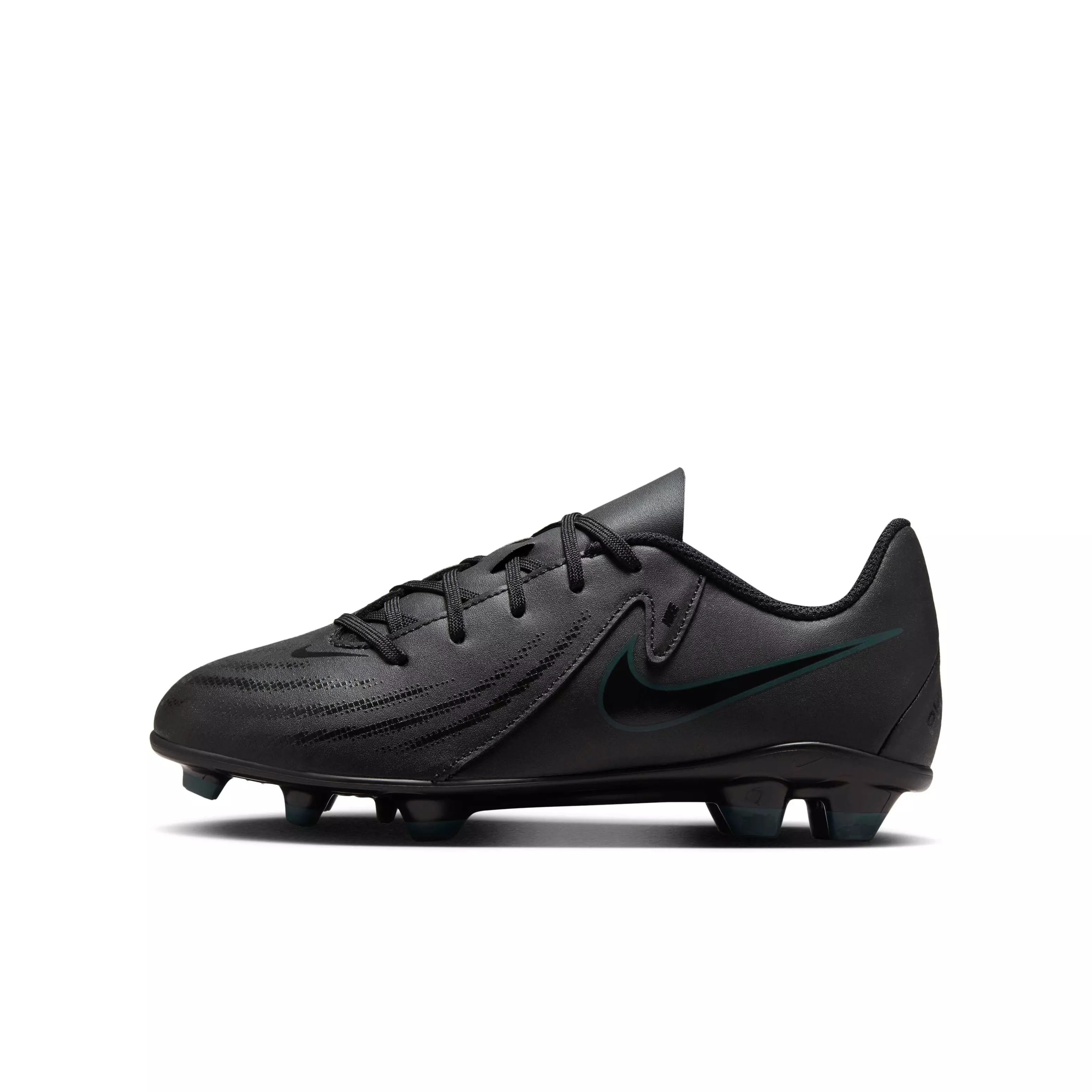 Nike Jr. Phantom GX 2 Club MG "Black/Deep Jungle/Black" Grade School Kids' Soccer Cleat - BLACK/JUNGLE/BLACK