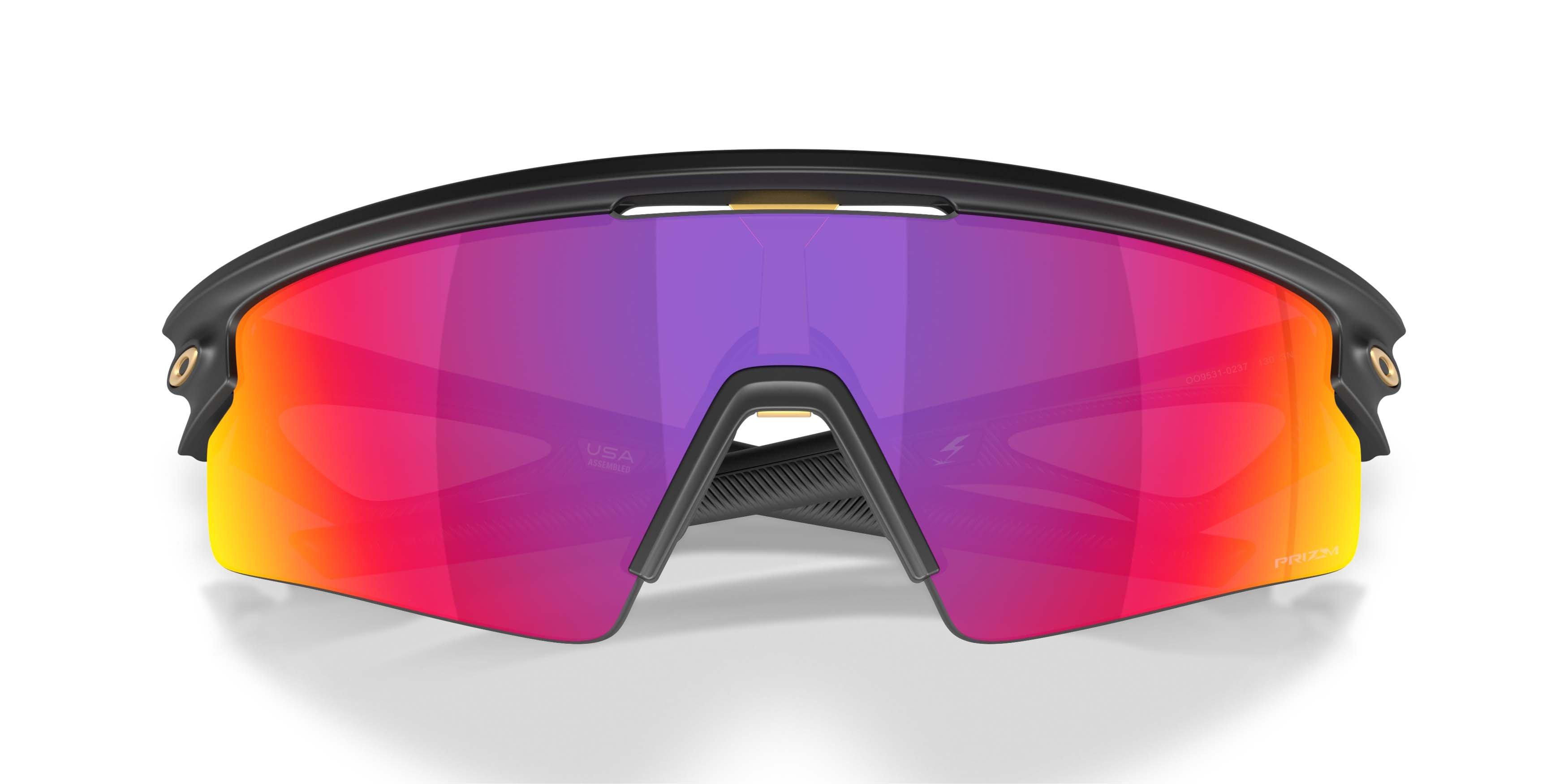 Oakley Sphaera Strike Prizm Road Sunglasses &ndash; Matte Black - BLACK/RED Thumbnail View 7
