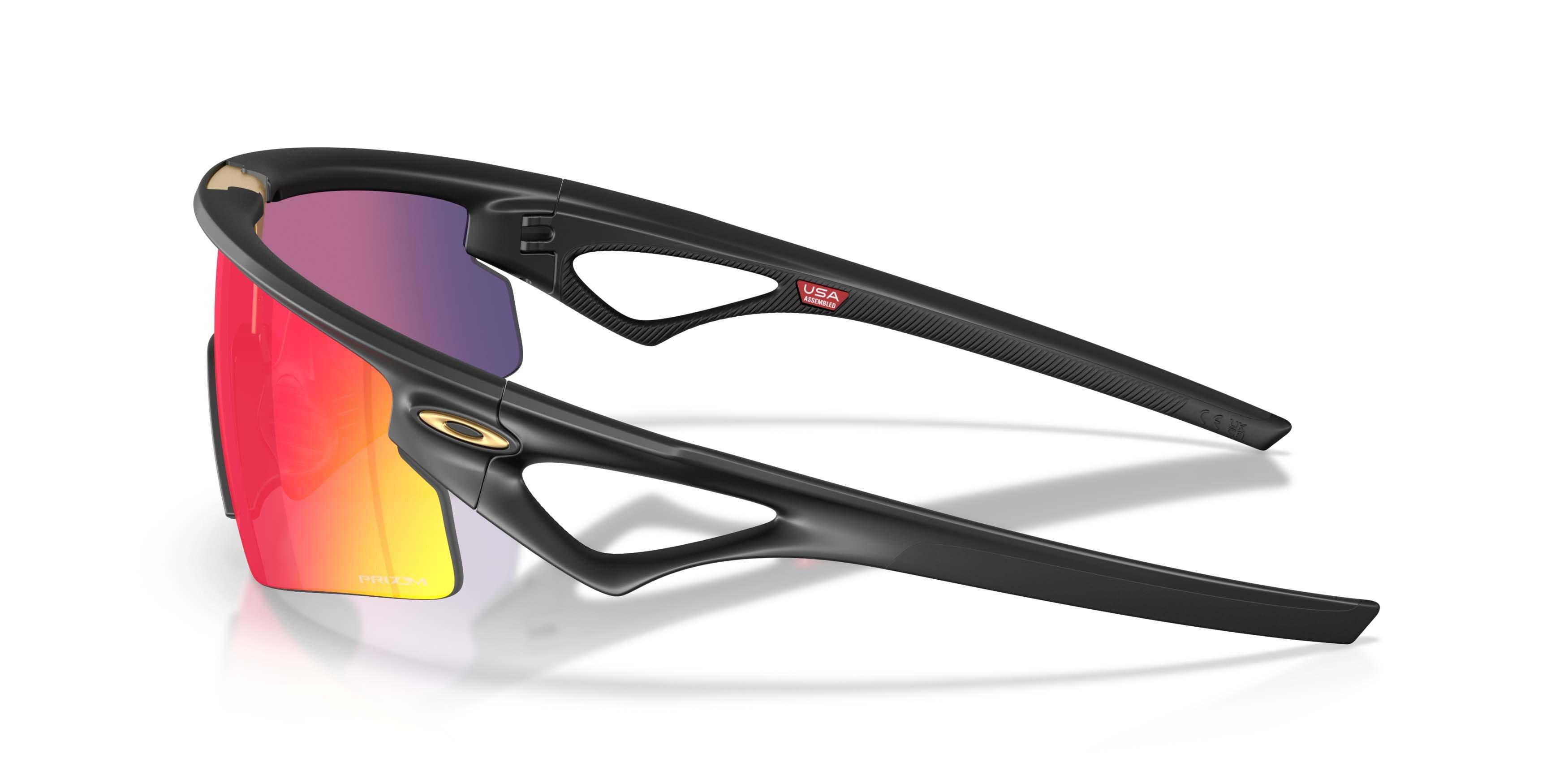 Oakley Sphaera Strike Prizm Road Sunglasses &ndash; Matte Black - BLACK/RED Thumbnail View 8